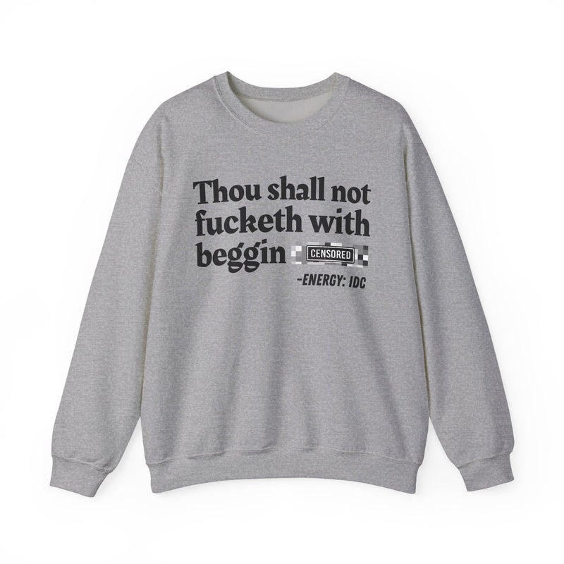 Thou Shall Not Fucketh With Beggin' Censored Bitch Vintage Funny Bible Print Slogan T-Shirt V2
