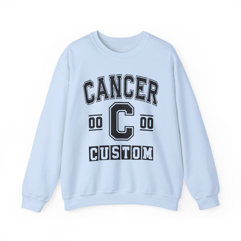 Custom Cancer Varsity Sweatshirt — Customize Birthday Day/Month/Year — Customize Gemini Season/Nation