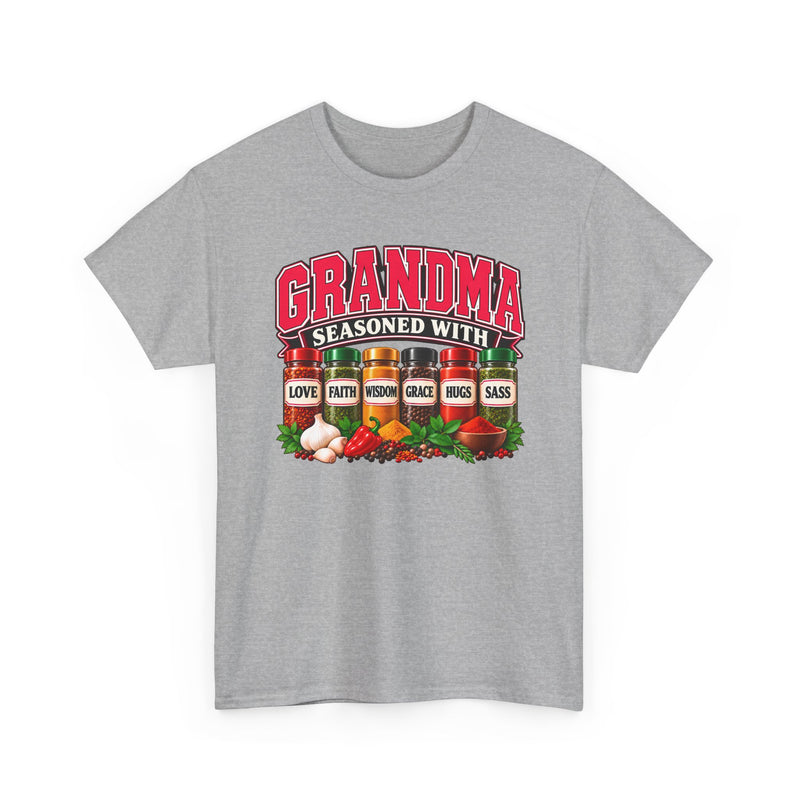Grandma Seasoned With Love Faith Wisdom Grace Hugs Sass - T-Shirt