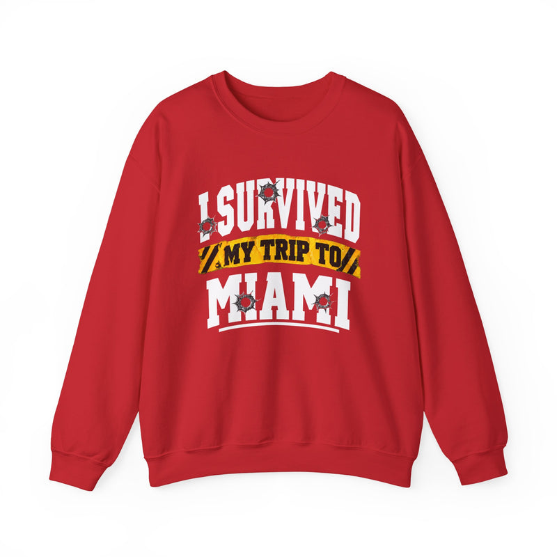Sweatshirt with lettering reading I Survived My Trip To Miami, gallery image 11.