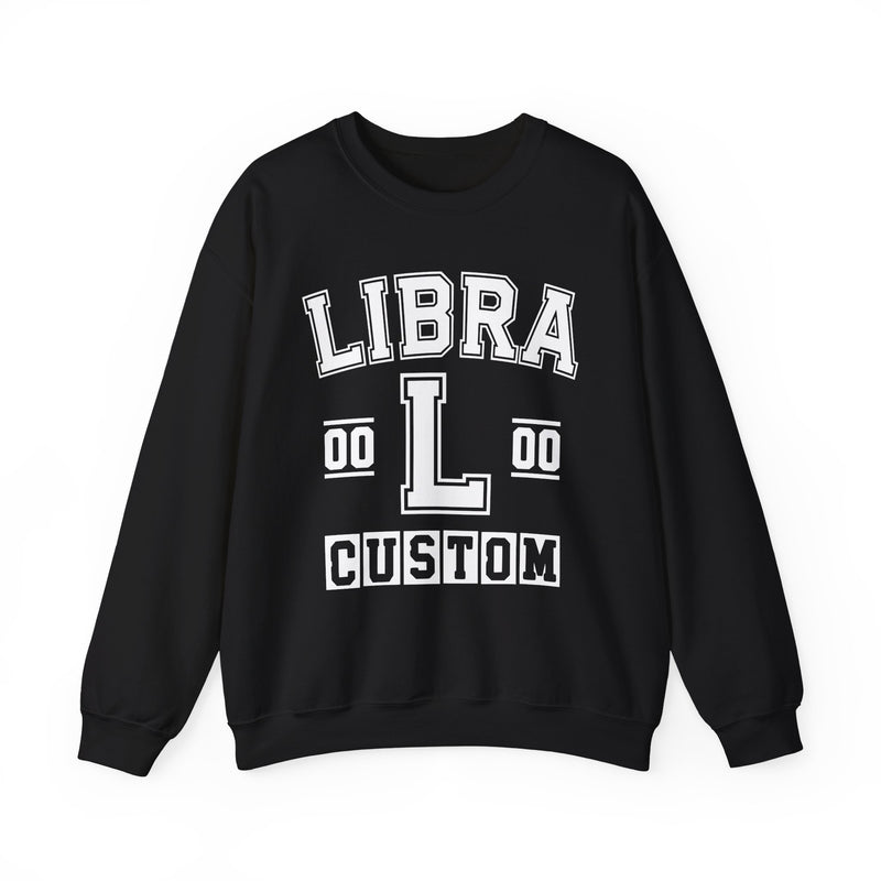 Custom Libra Varsity Sweatshirt — Customize Birthday Day/Month/Year — Customize Gemini Season/Nation