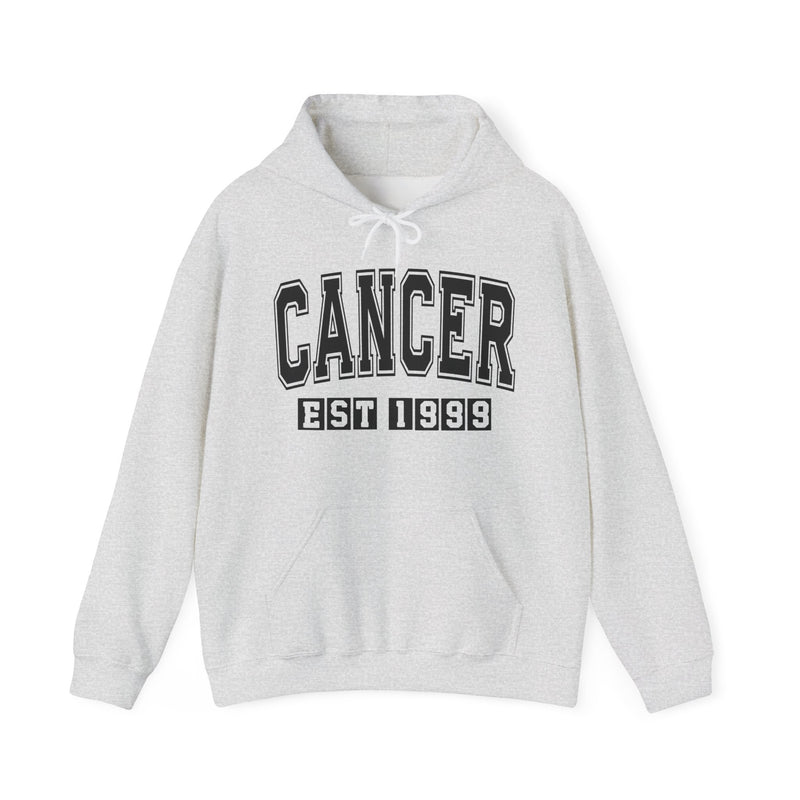 Cancer (EST YEAR) Personalization — Zodiac Birthday Year Hoodie