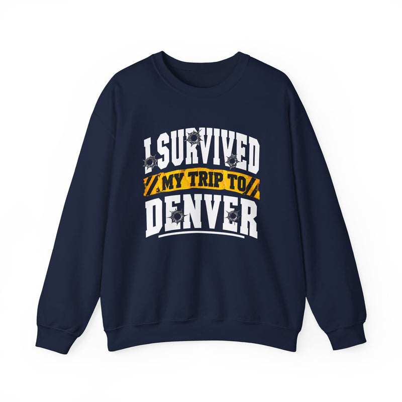 Sweatshirt with lettering reading I Survived My Trip To Denver, gallery image 8.