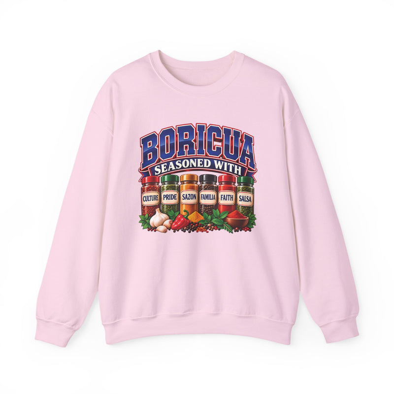 Boricua Seasoned With Culture Pride Sazon Familia Faith Salsa — Sweatshirt