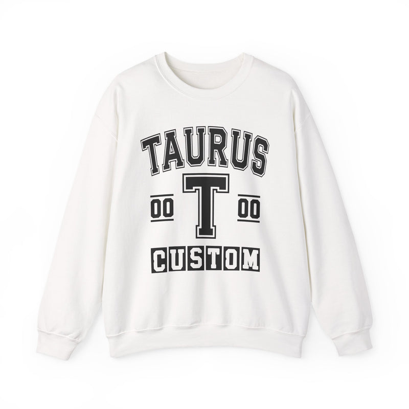 Custom Taurus Varsity Sweatshirt — Customize Birthday Day/Month/Year — Customize Gemini Season/Nation