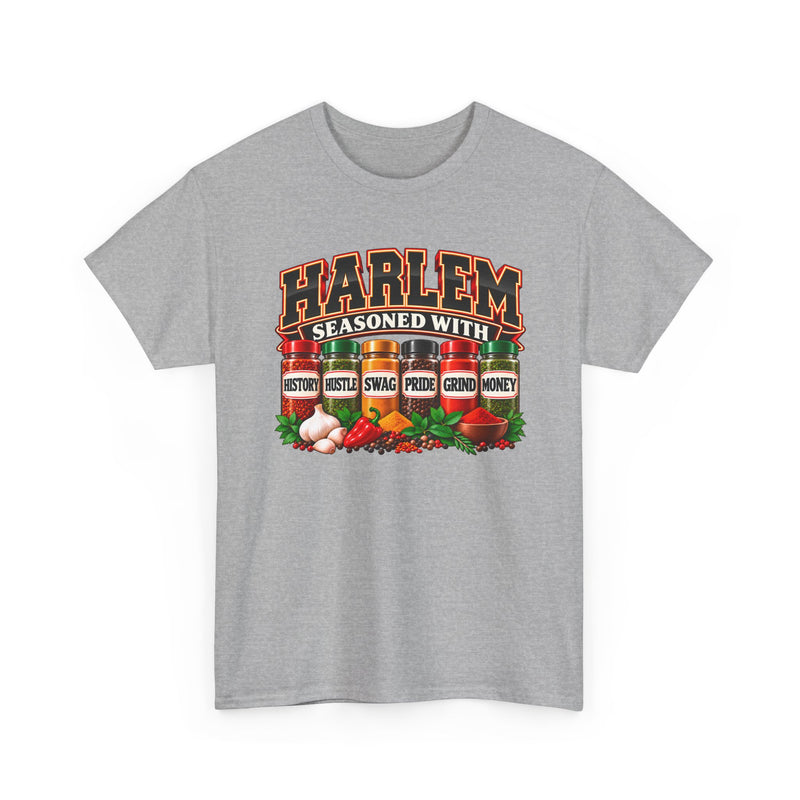 Harlem Seasoned With History Hustle Swag Pride Grind Money - T-Shirt