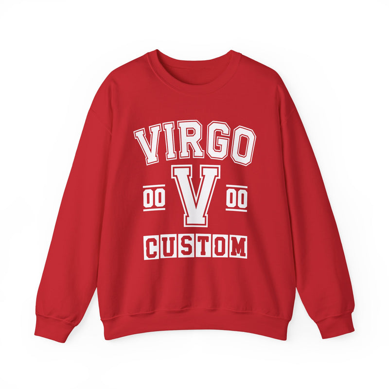 Custom Virgo Varsity Sweatshirt — Customize Birthday Day/Month/Year — Customize Gemini Season/Nation