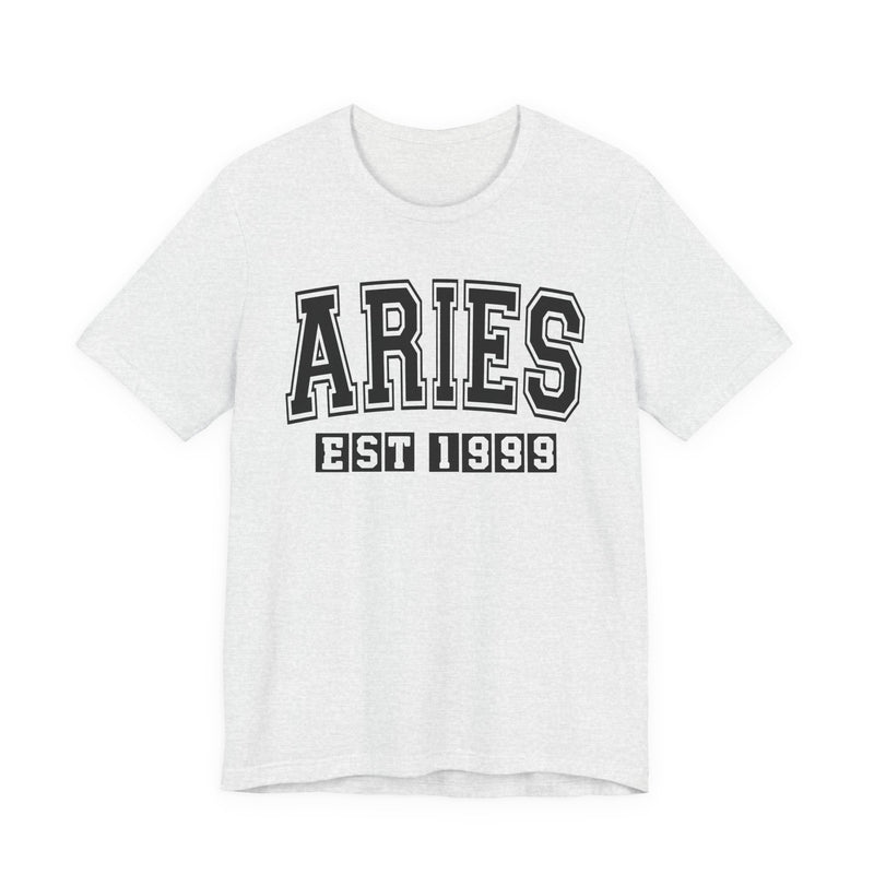 Aries EST (YEAR) Personalization — Zodiac Birthday T-Shirt
