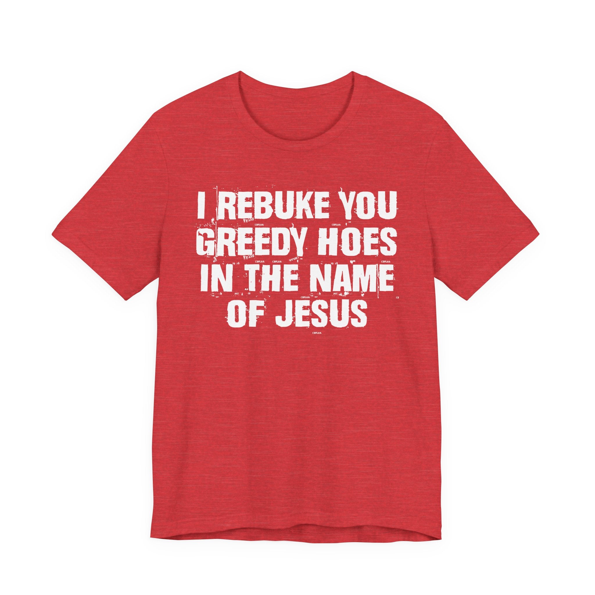 I Rebuke You Greedy Hoes in the Name of Jesus — Christian Humor T-Shirt
