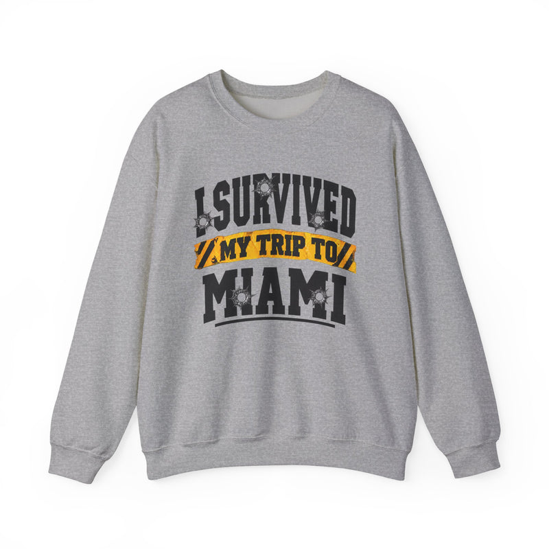 Sweatshirt with lettering reading I Survived My Trip To Miami, gallery image 5.