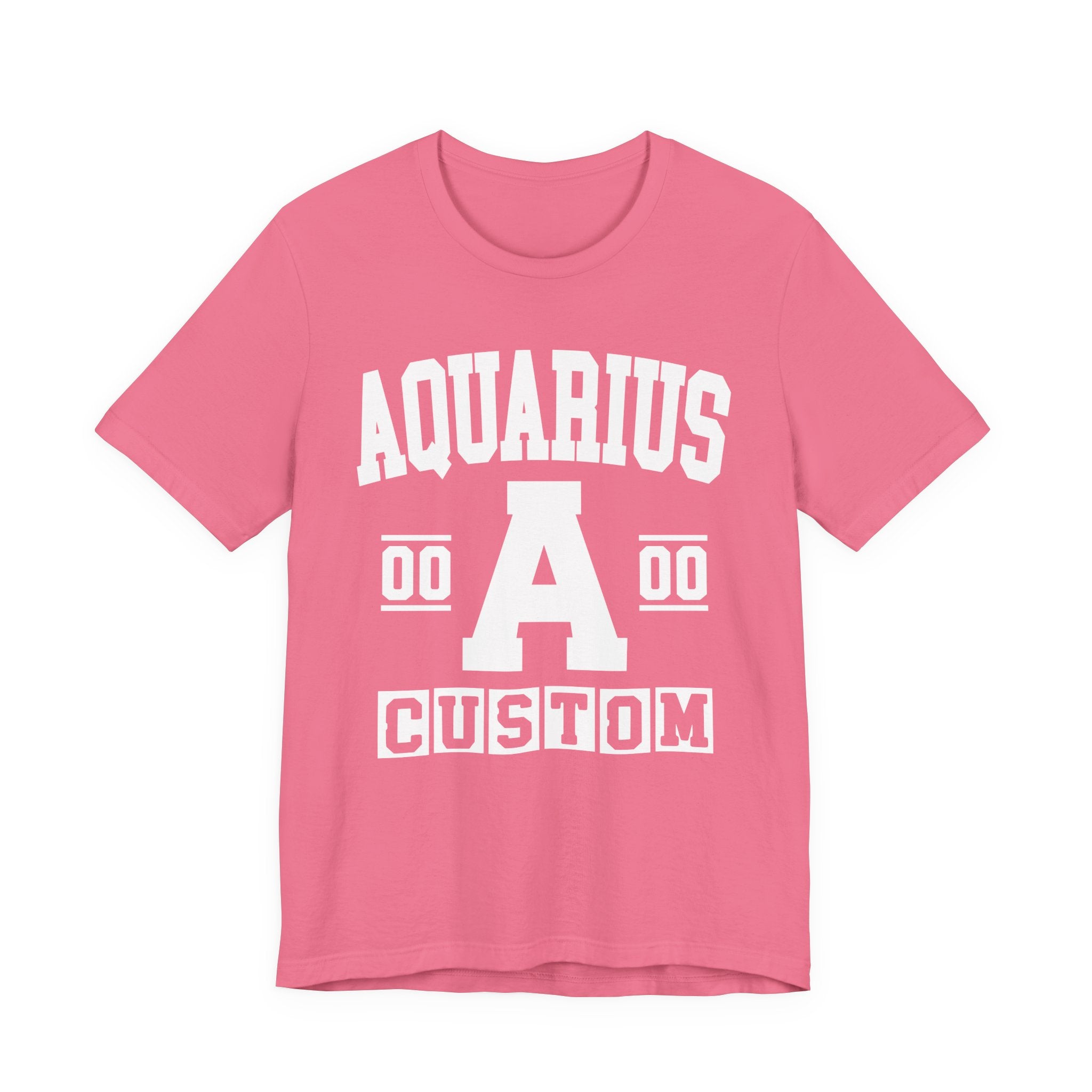 Custom Aquarius Varsity Tee Shirt — Customize Birthday Day/Month/Year - Customize Season/nation/Society