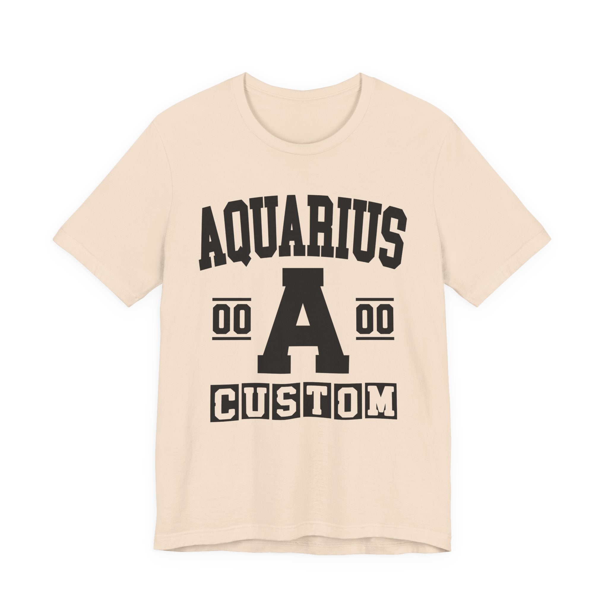Custom Aquarius Varsity Tee Shirt — Customize Birthday Day/Month/Year - Customize Season/nation/Society