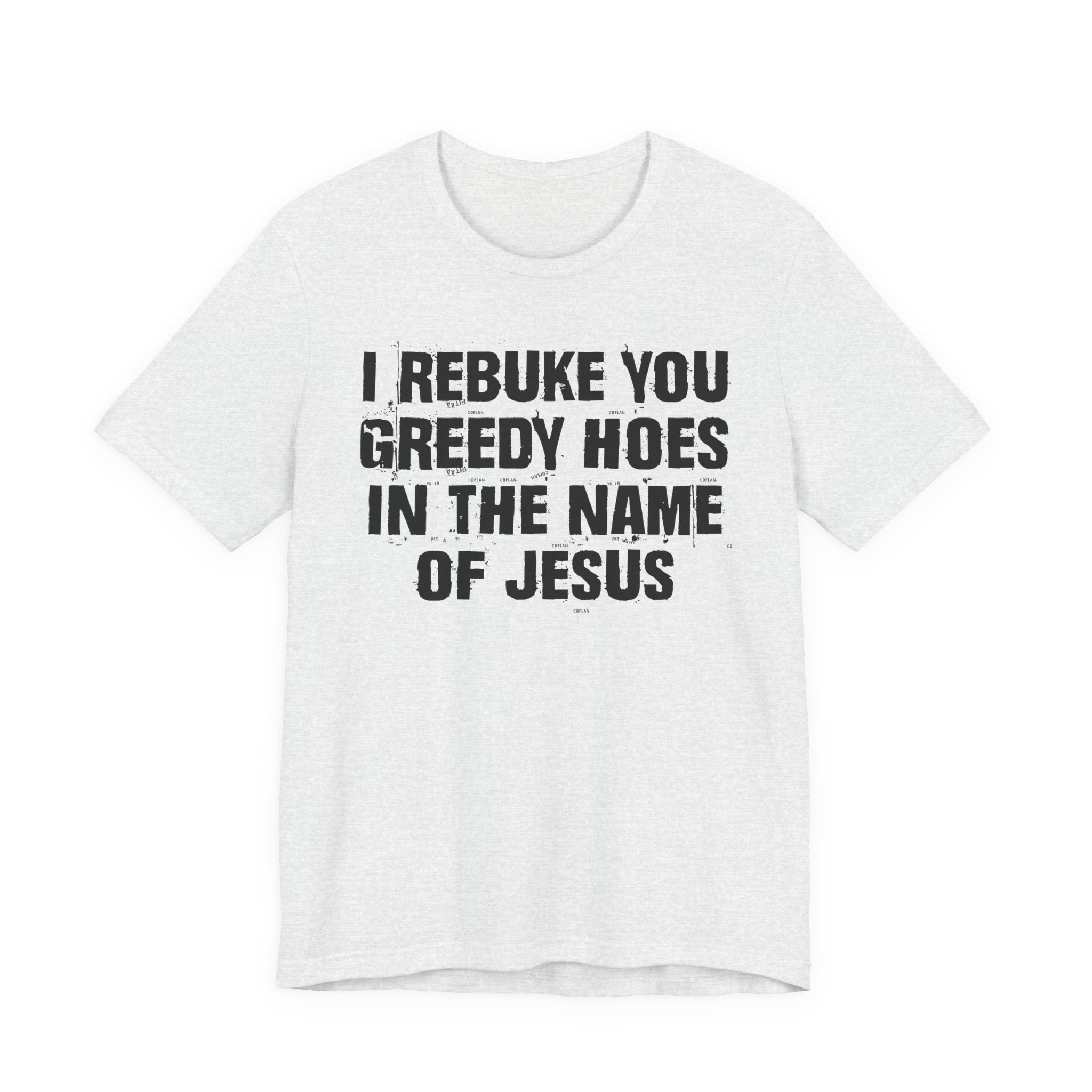 I Rebuke You Greedy Hoes in the Name of Jesus — Christian Humor T-Shirt