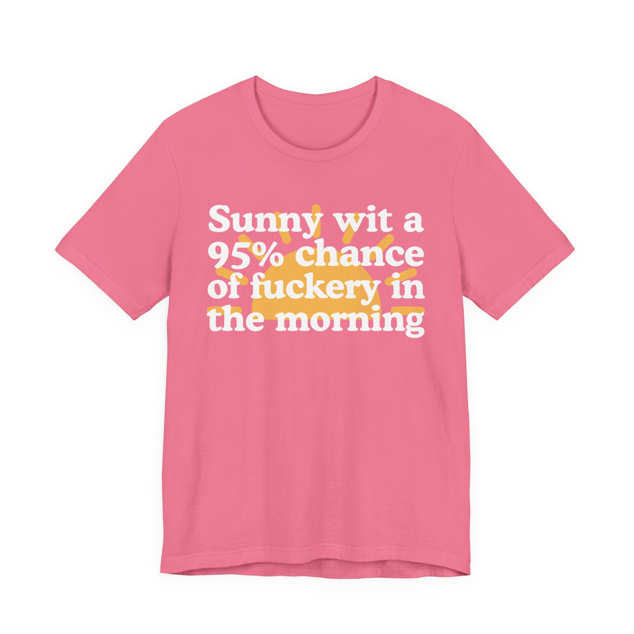 Sunny wit a 95% chance of Fuckery in the Morning —  Funny Weather Forecast T-Shirt