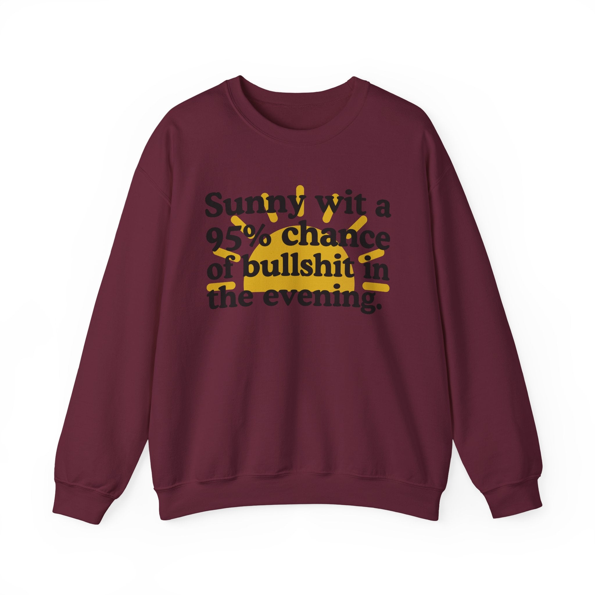 Sunny wit a 95% chance of bullshit in the evening —  Funny Weather Forecast Sweatshirt
