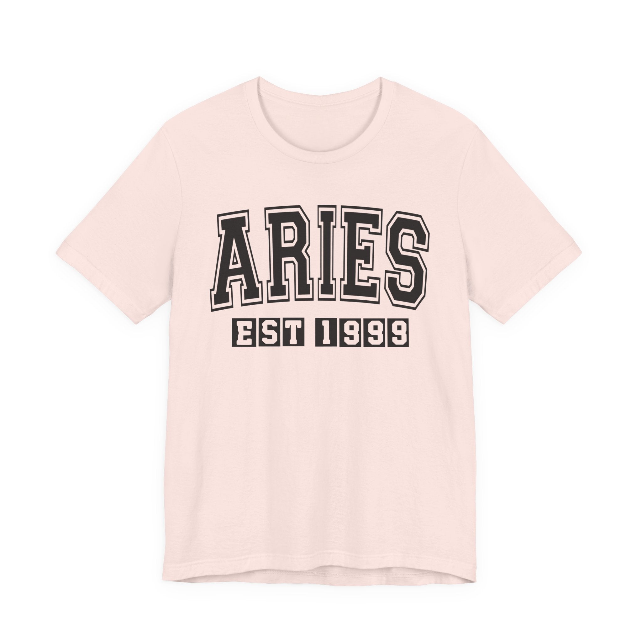 Aries EST (YEAR) Personalization — Zodiac Birthday Tee Shirt