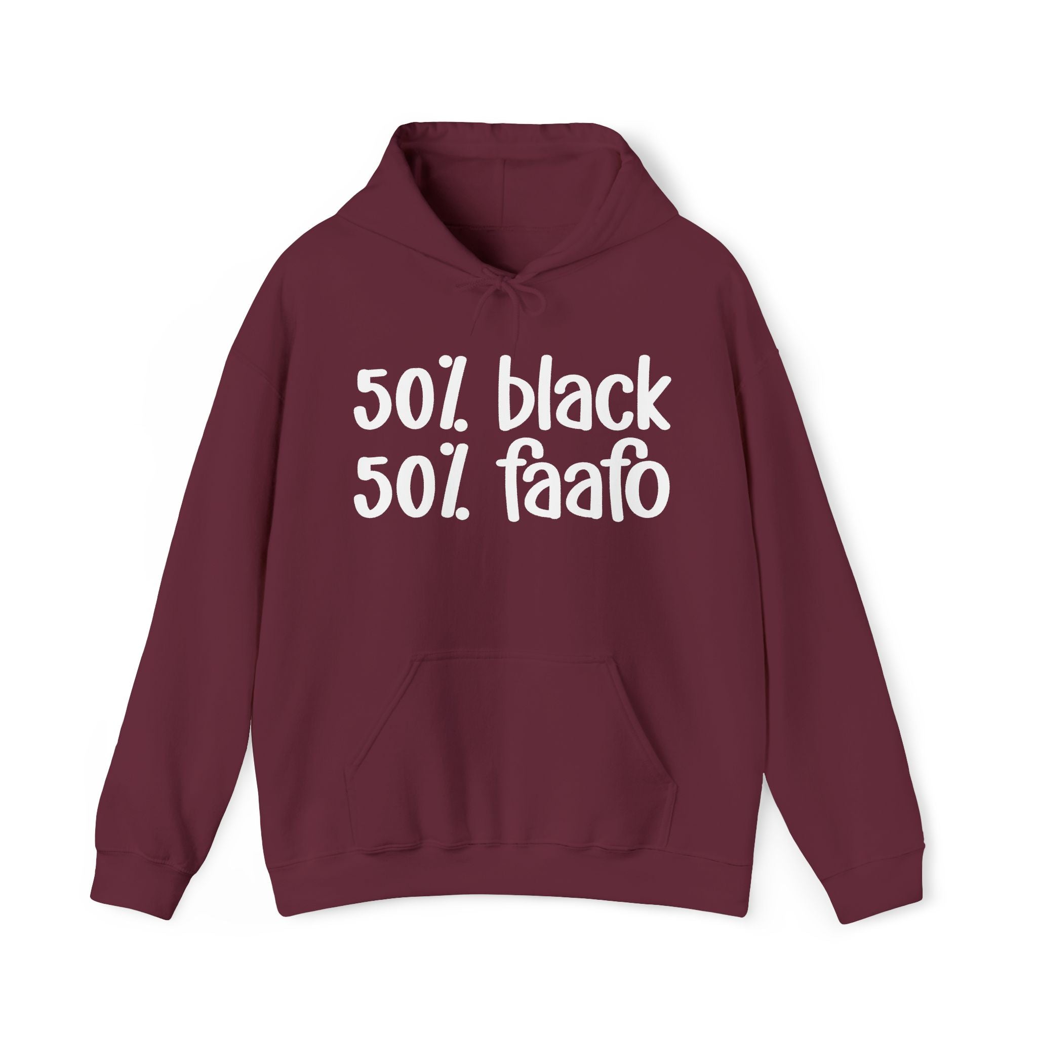 50% Black 50% FAAFO Hoodie