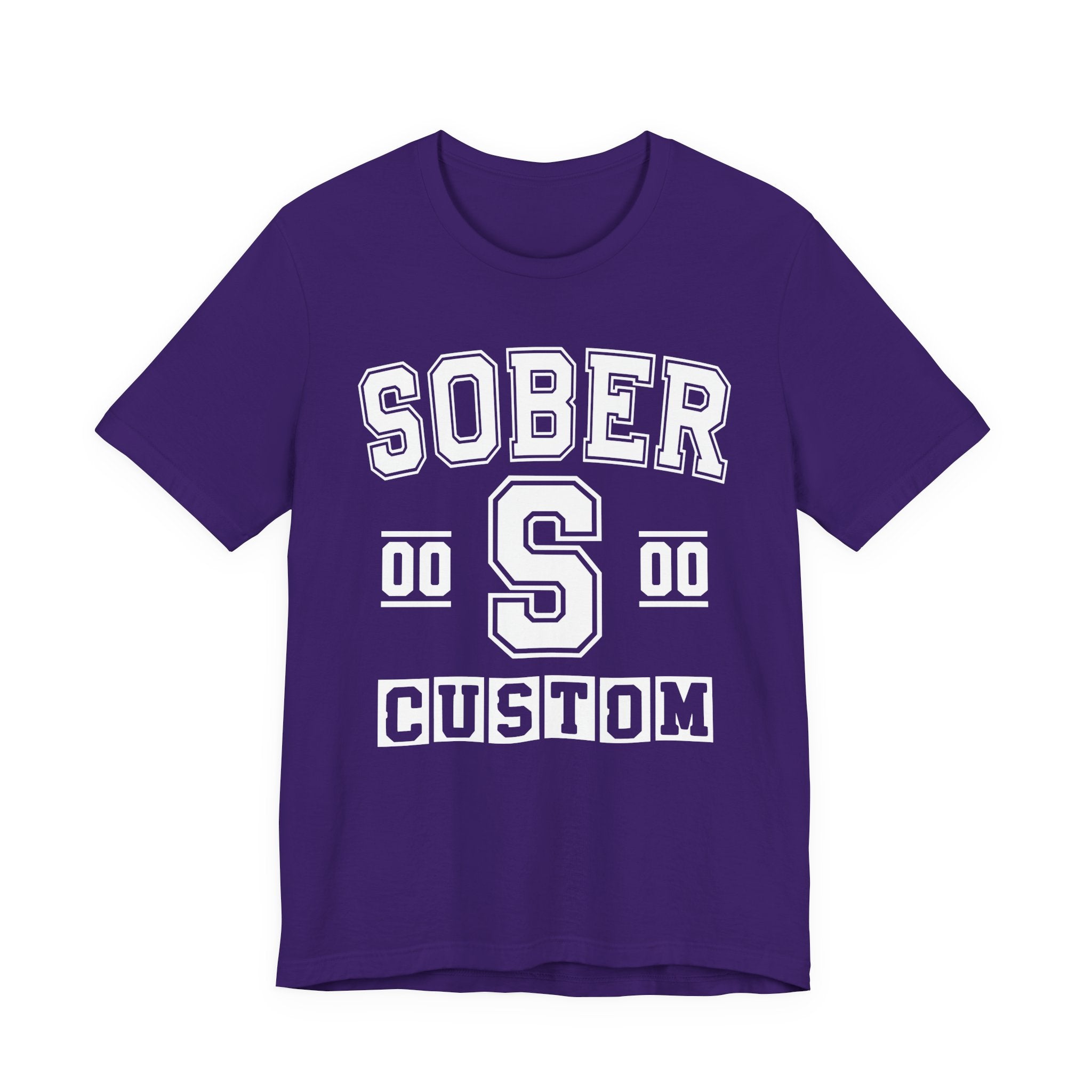 Custom Sober Varsity T-Shirt — Customize Birthday Day/Month/Year — Customize Season/nation/Society
