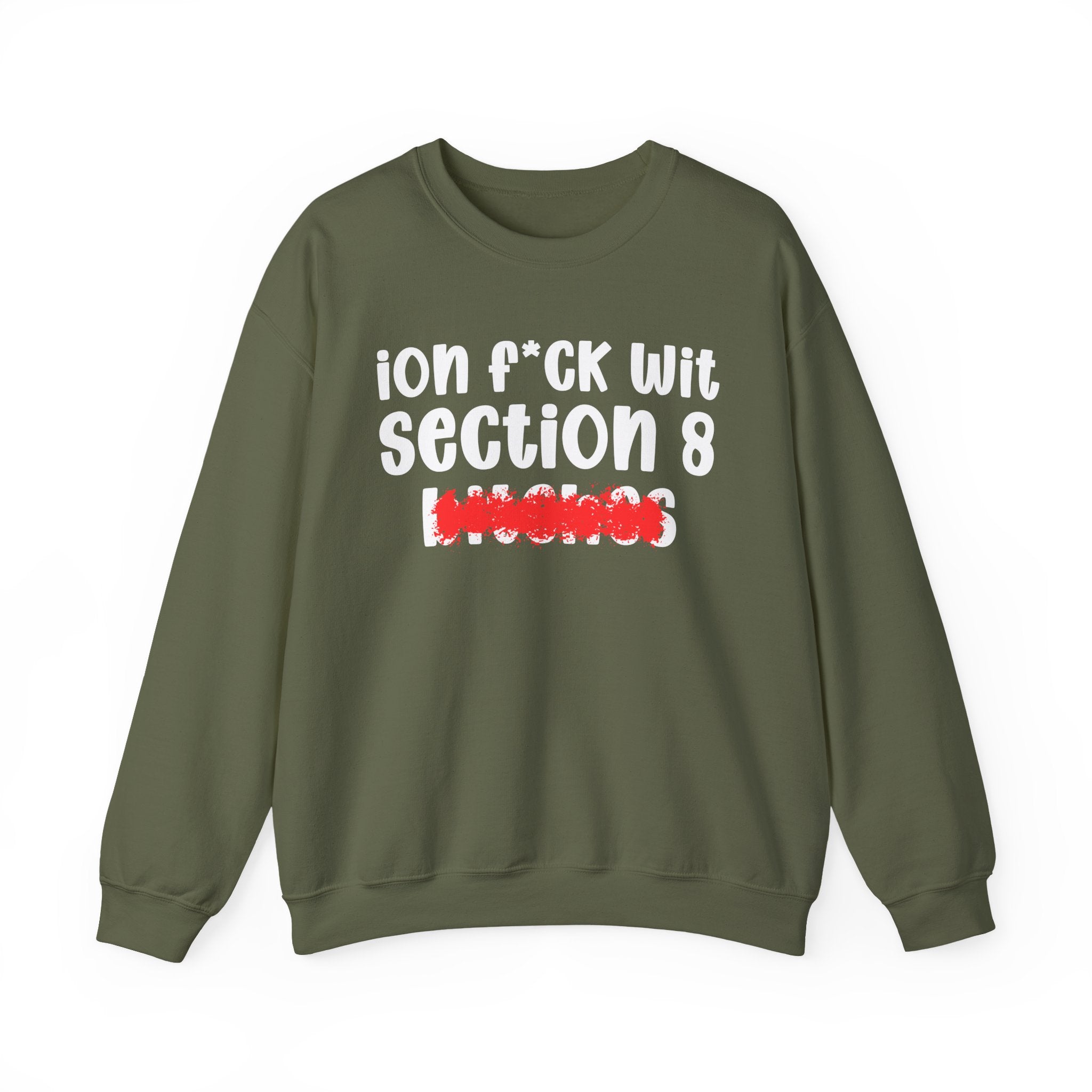 ION (I Don't) FUCK WIT SECTION 8 BITCHES — Bold Sarcastic Sweatshirt