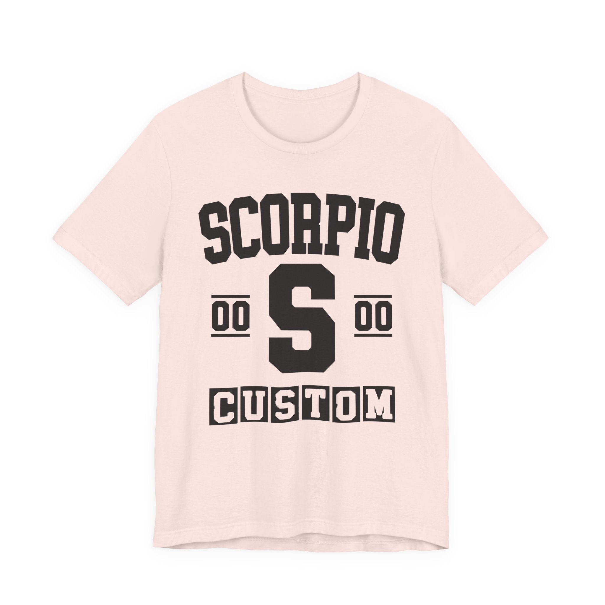 Custom Scorpio Varsity Tee Shirt — Customize Birthday Day/Month/Year - Customize Season/nation/Society
