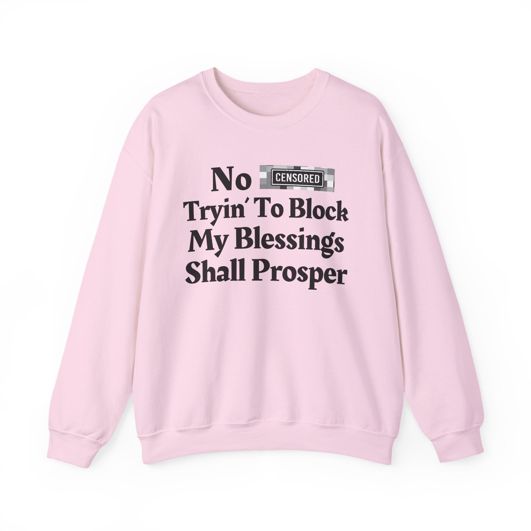 No Bitch Tryin' To Block My Blessings Shall Prosper — Bold Christian Statement Sweatshirt