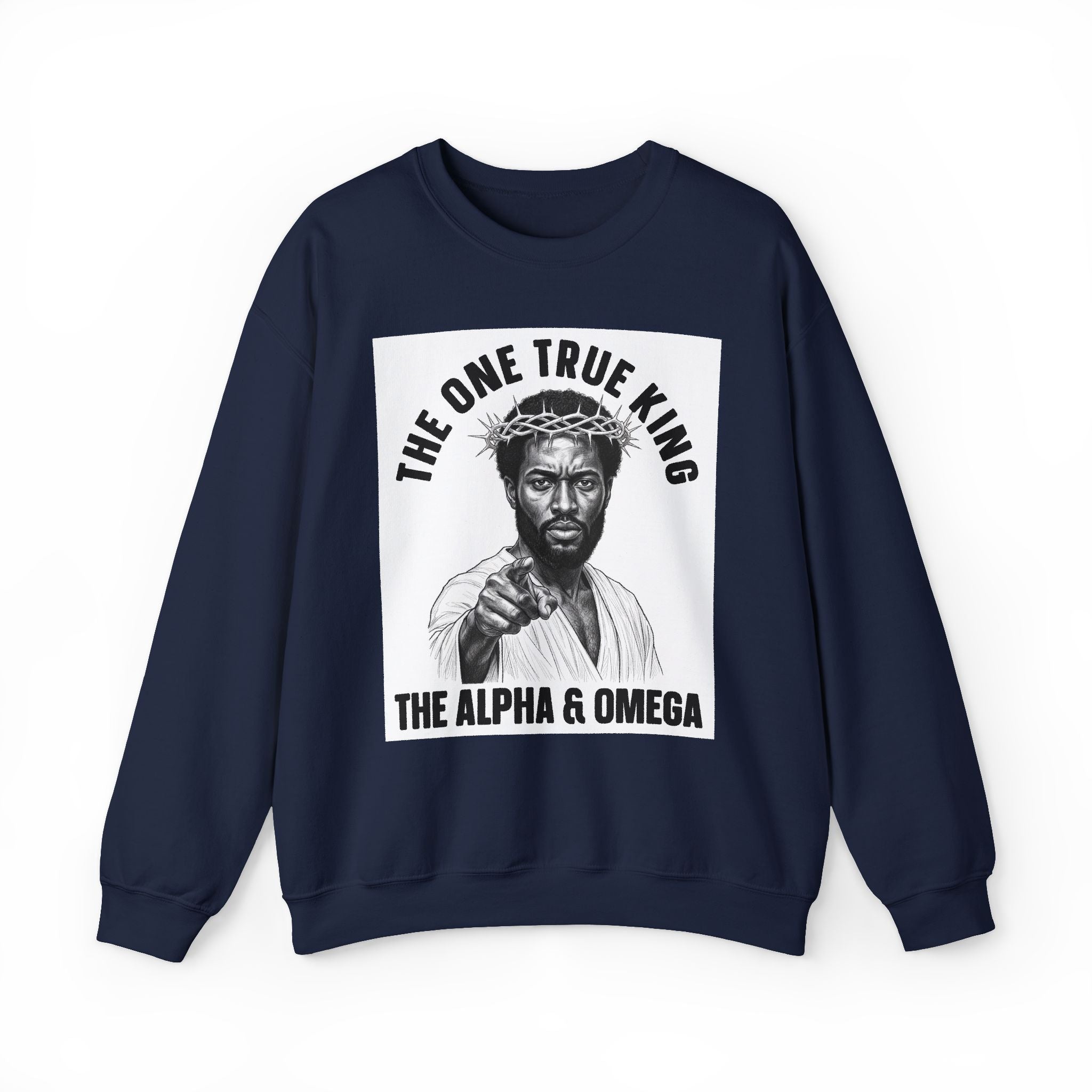 The One True King The Alpha & Omega (Black Jesus) — Sweatshirt