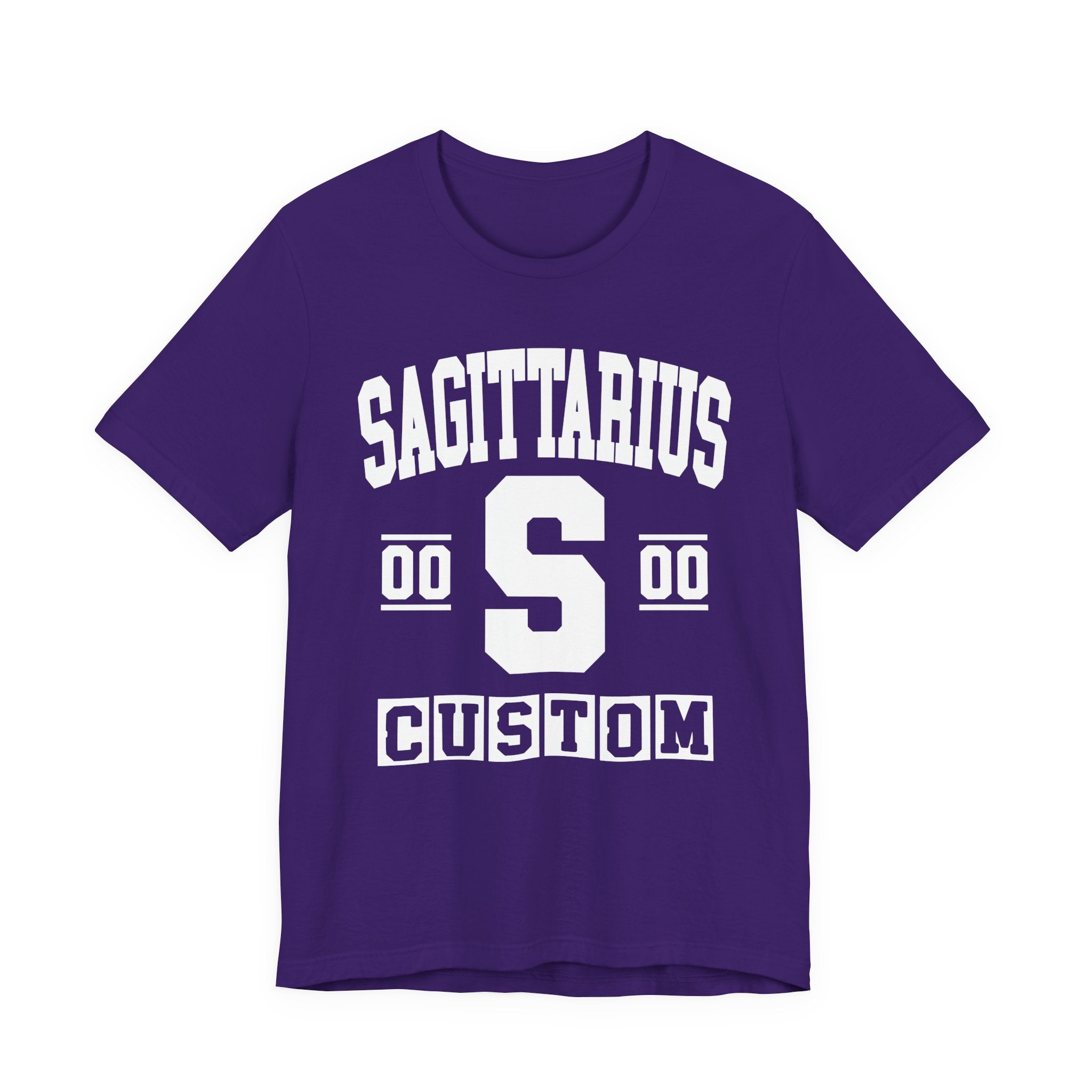 Custom Sagittarius Varsity Tee Shirt — Customize Birthday Day/Month/Year - Customize Season/nation/Society