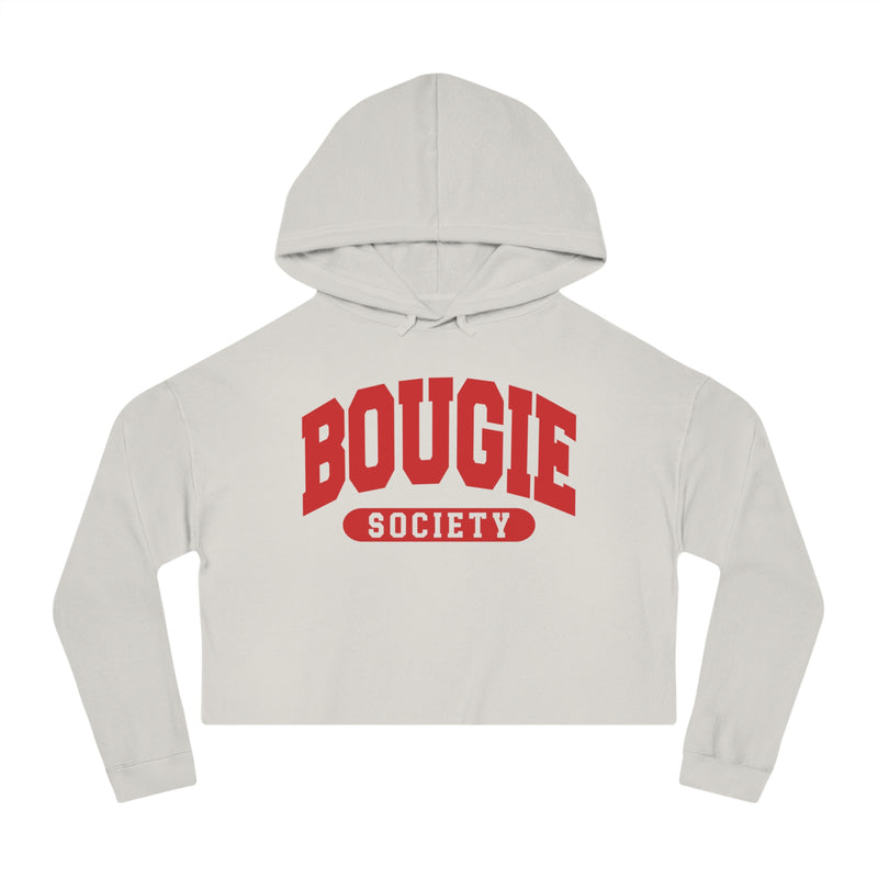 Bougie Society  — Retro Collegiate Crop Top Hoodie