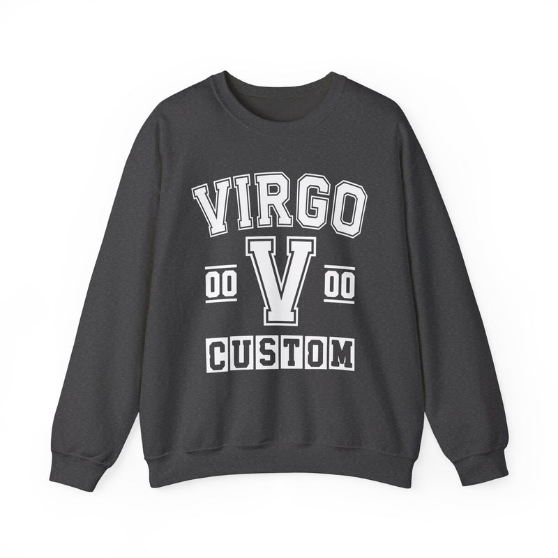 Custom Virgo Varsity Sweatshirt — Customize Birthday Day/Month/Year — Customize Gemini Season/Nation