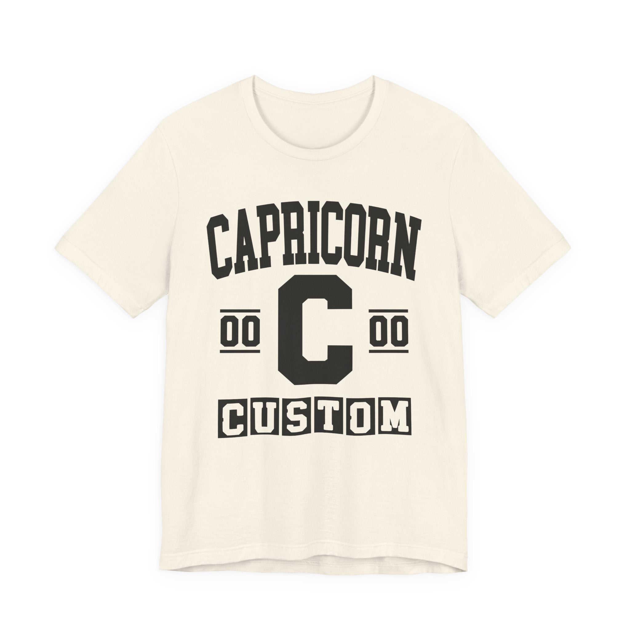 Custom Capricorn Varsity Tee Shirt — Customize Birthday Day/Month/Year - Customize Season/nation/Society