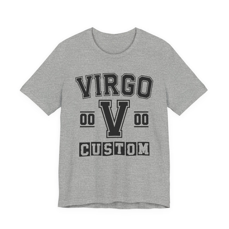 Custom Virgo Varsity T-Shirt — Customize Birthday Day/Month/Year — Customize Season/nation/Society