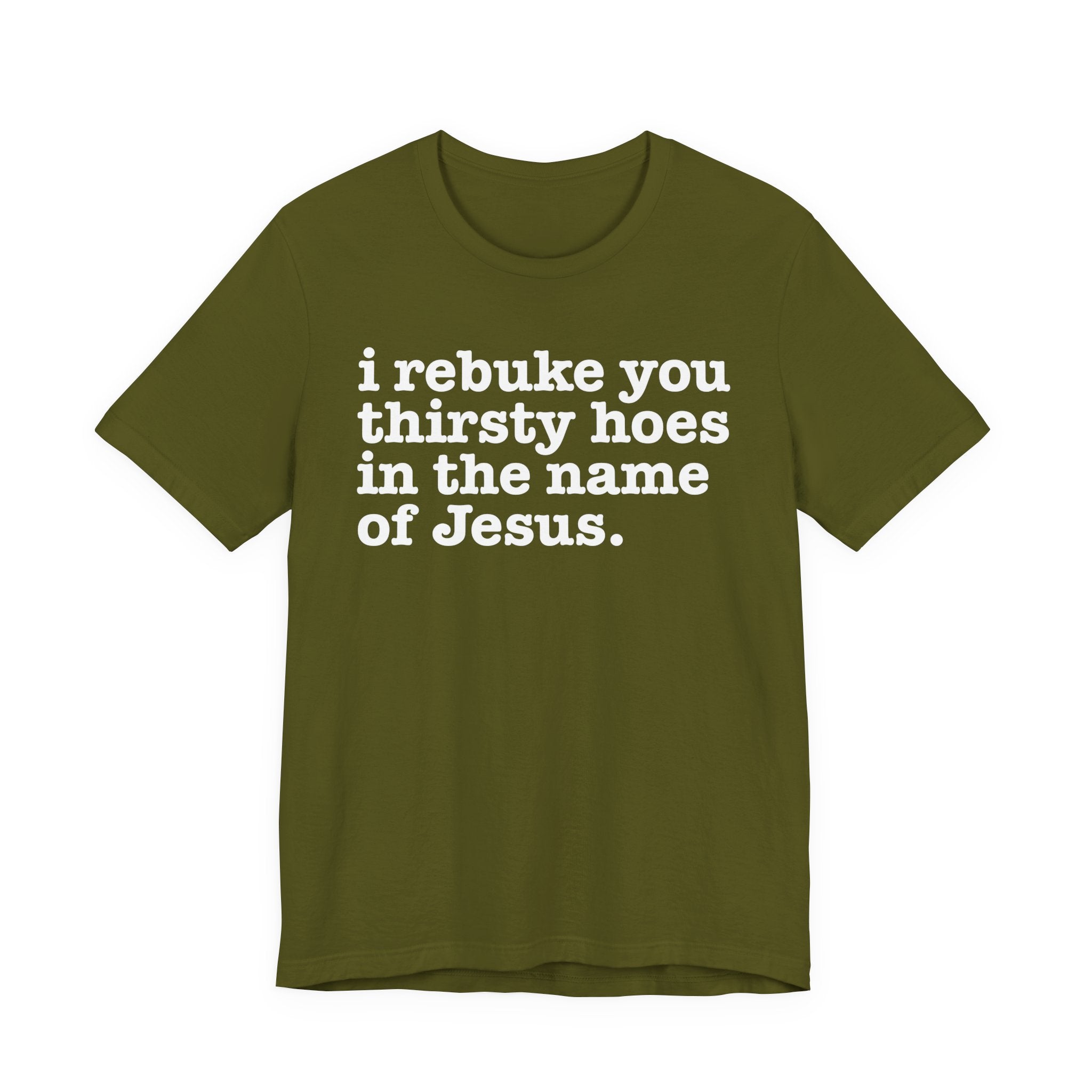 I Rebuke You Thirsty Hoes in the Name of Jesus — Christian Humor T-Shirt