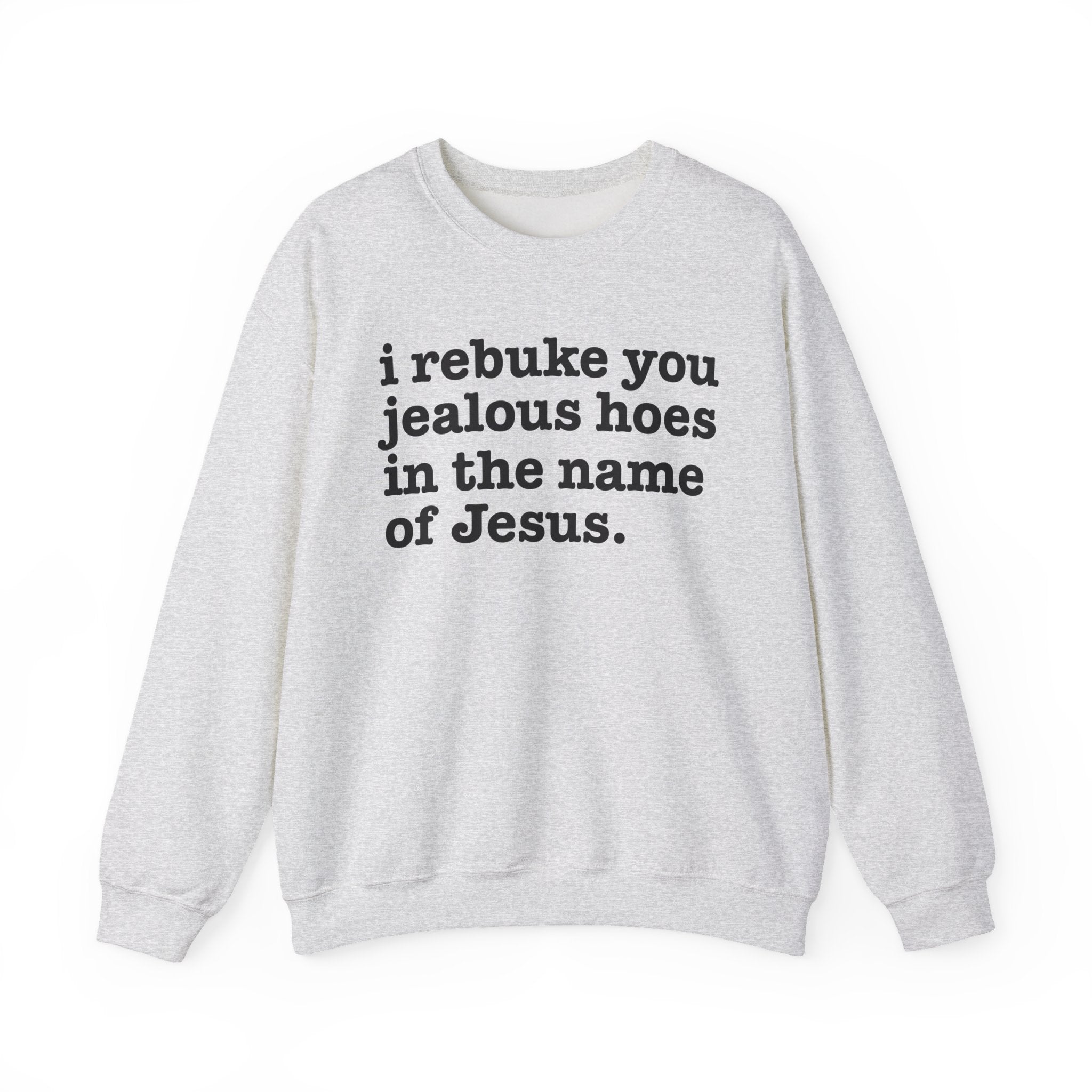 I Rebuke You Jealous Hoes in the Name of Jesus - Christian Humor Sweatshirt