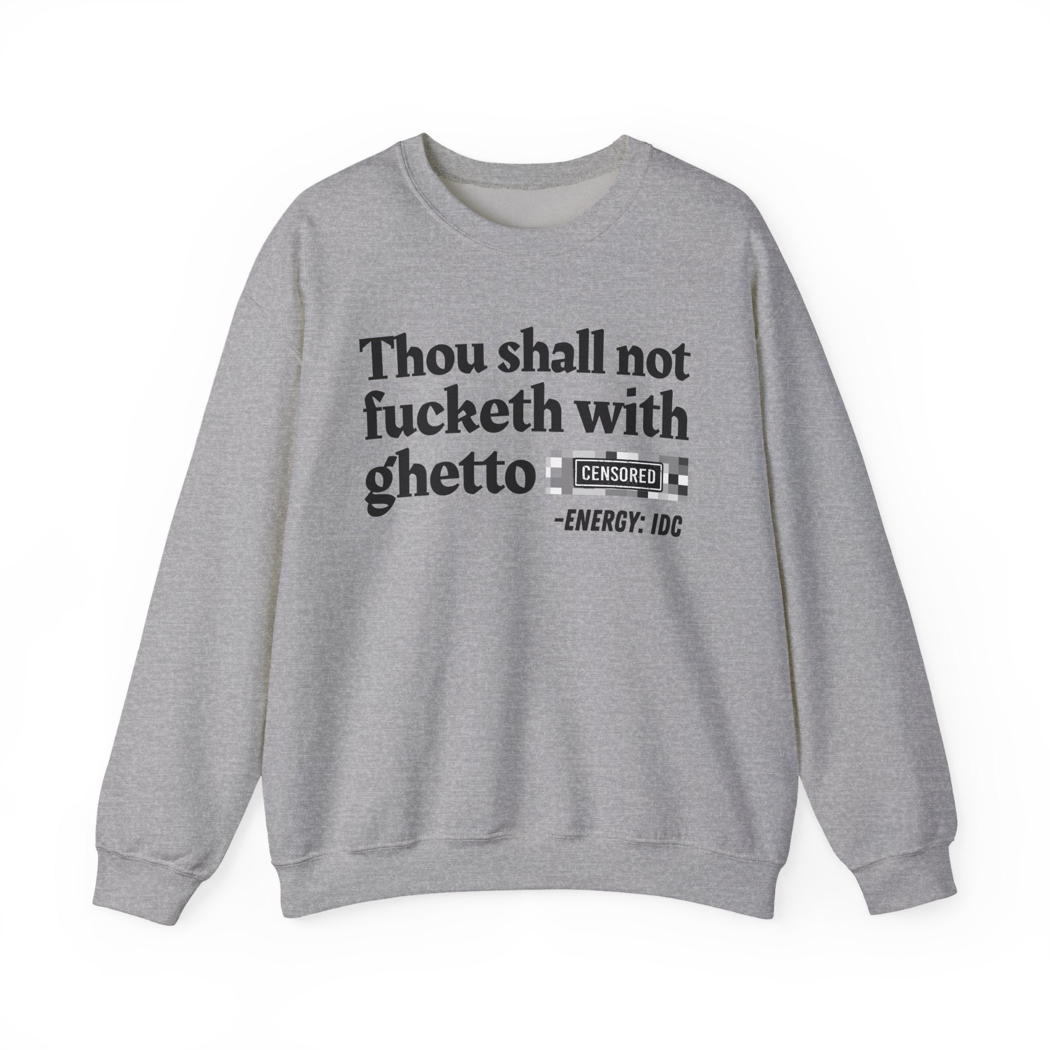 Thou Shall Not Fucketh With Ghetto (Censored Bitch) — Vintage funny Bible——Print Slogan T-Shirt
