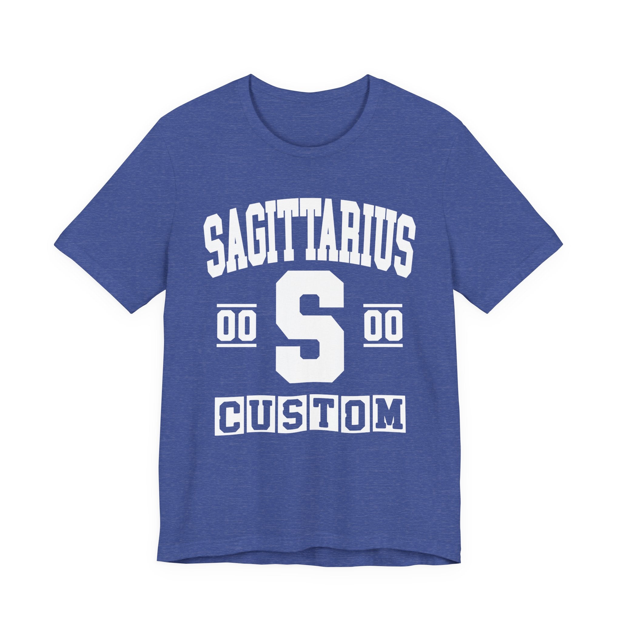 Custom Sagittarius Varsity Tee Shirt — Customize Birthday Day/Month/Year - Customize Season/nation/Society