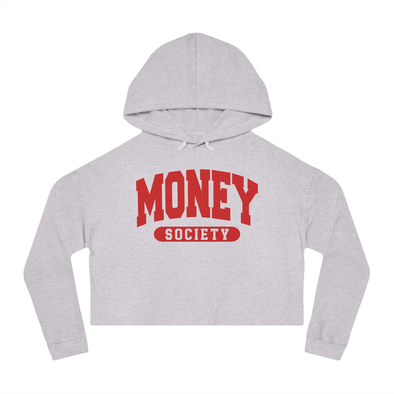 Money Society  — Retro Collegiate Crop Top Hoodie