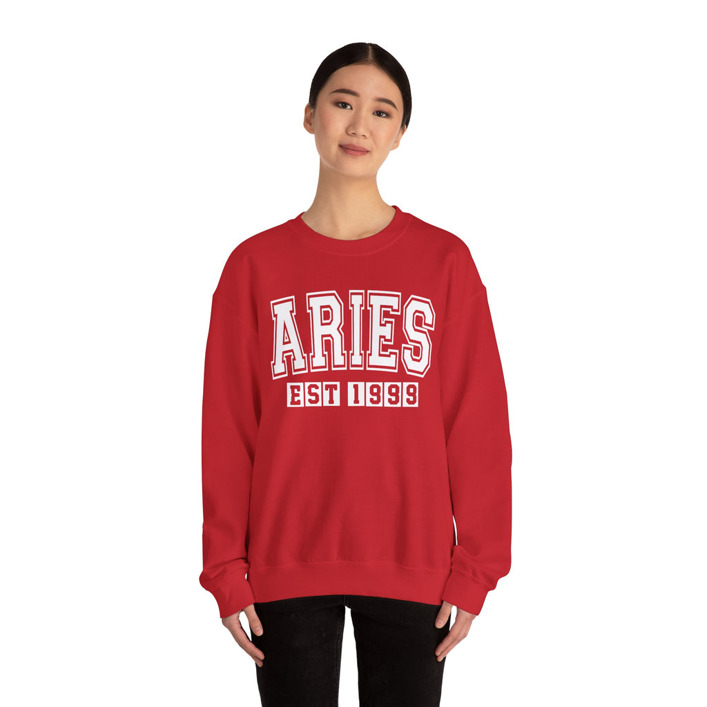 Aries (EST YEAR) Personalization — Zodiac Graphic Sweatshirt