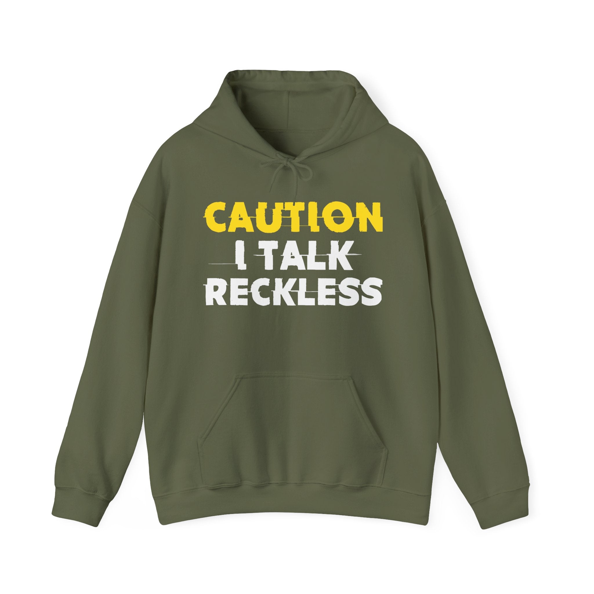 Caution I Talk Reckless Hoodie – Funny Warning Graphic Hoodie