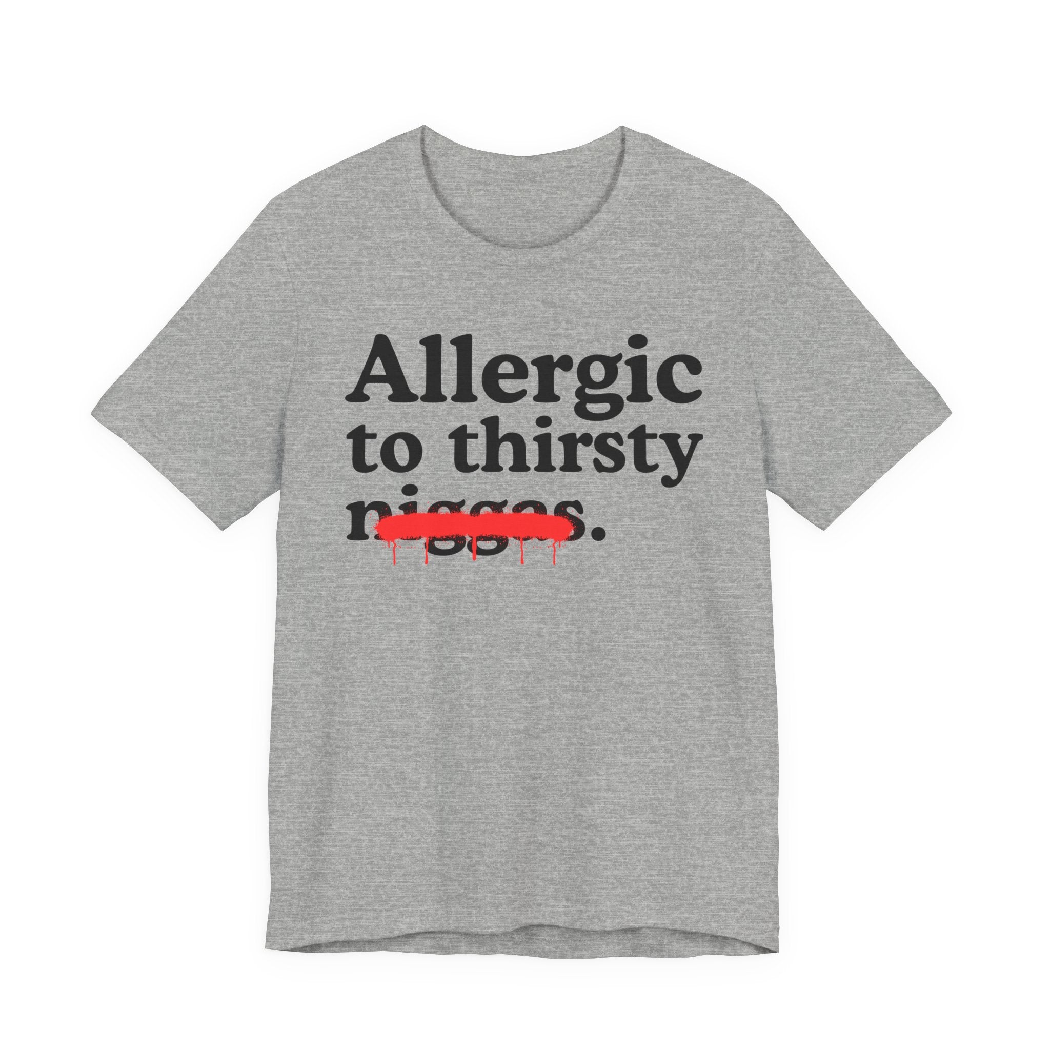 Allergic To Thirsty Niggas - Funny Reaction T-shirt