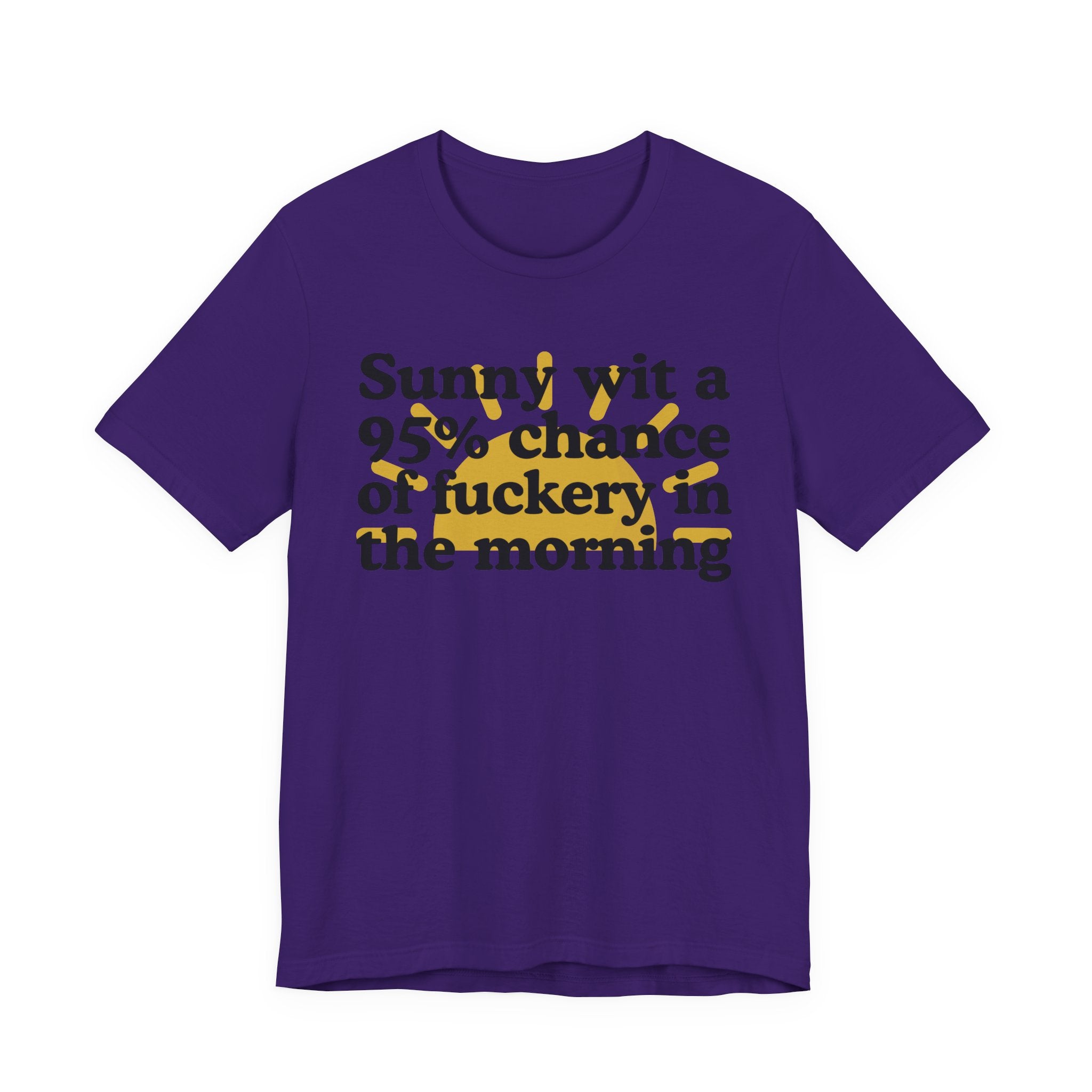 Sunny wit a 95% chance of Fuckery in the Morning —  Funny Weather Forecast T-Shirt
