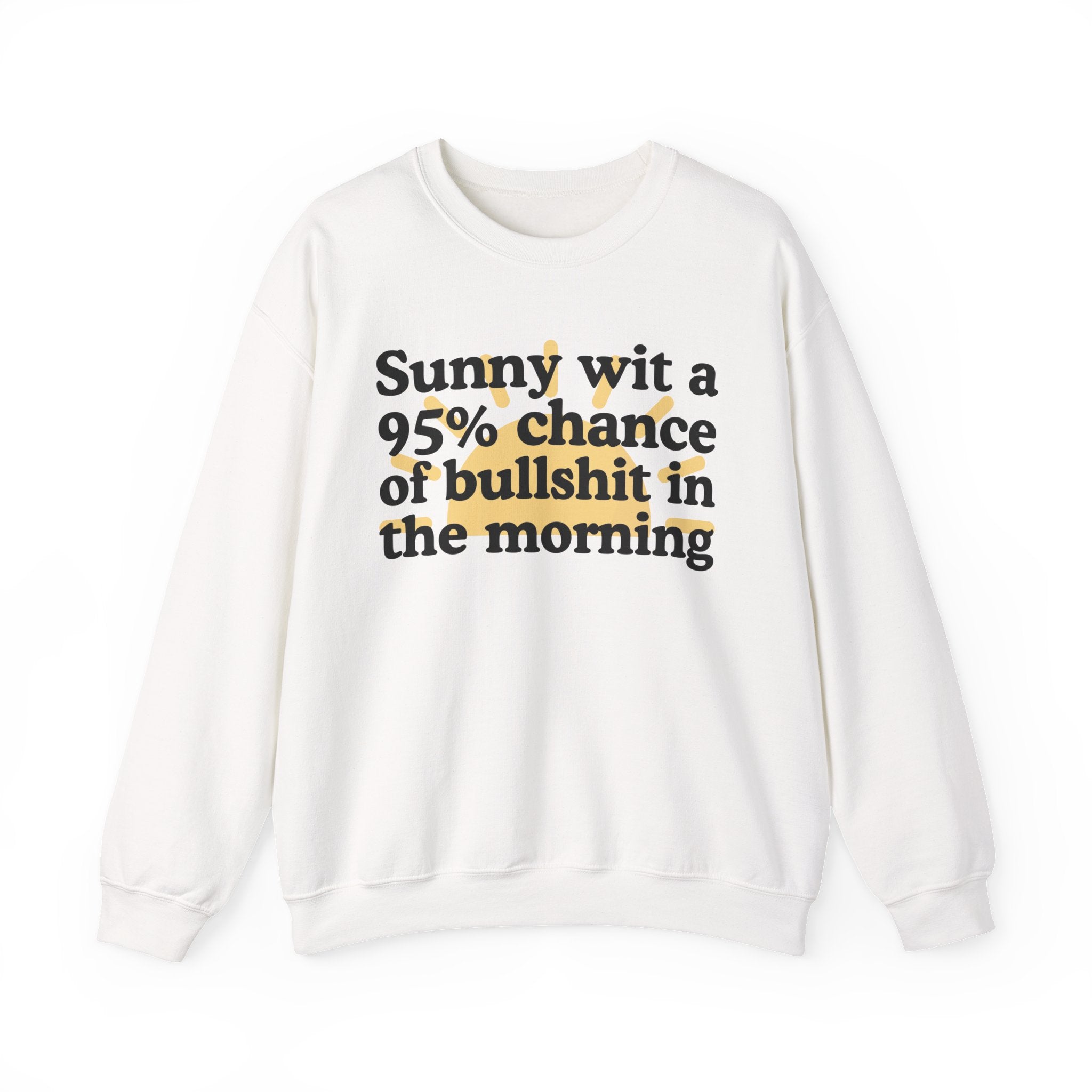 Sunny wit a 95% chance of Bullshit In The Morning —  Funny Weather Forecast Sweatshirt