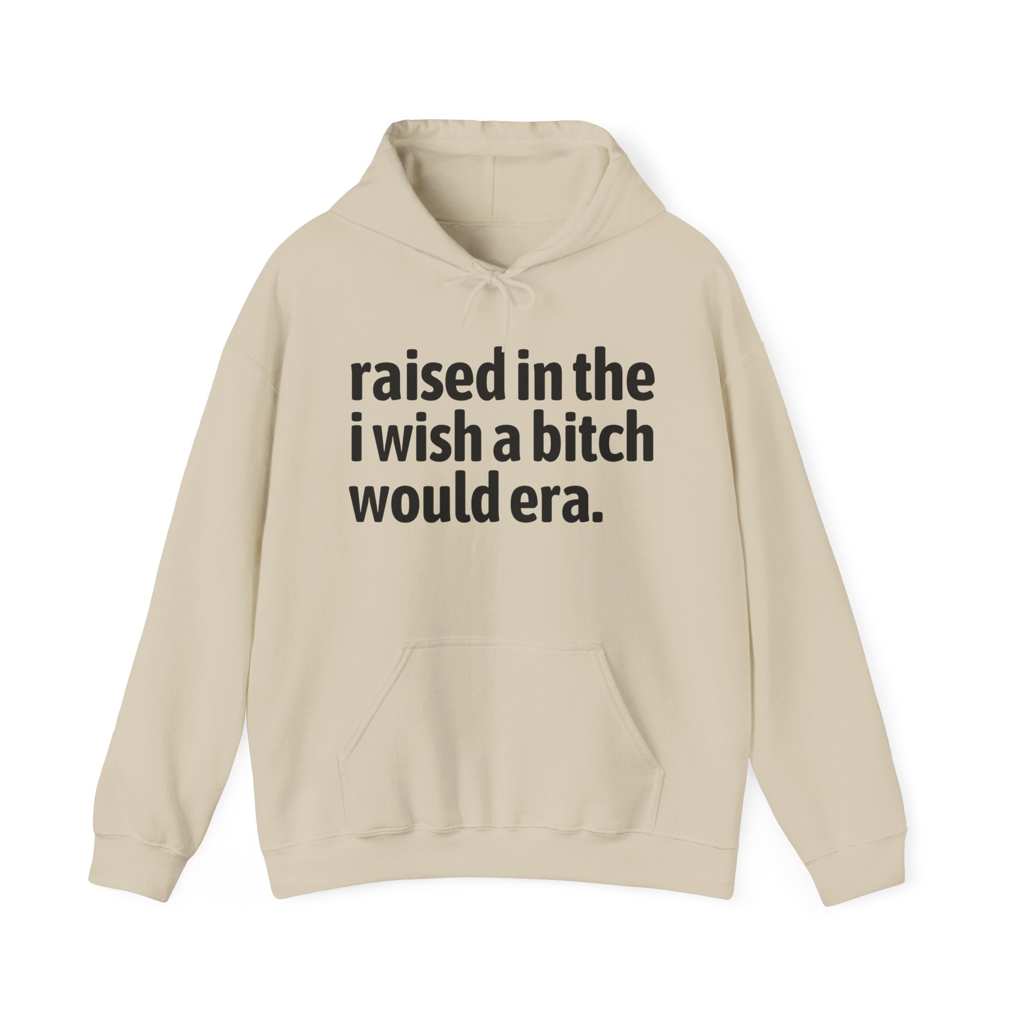 Raised In The I Wish A Bitch Would Era - Funny Back In The Day Statement Hoodie