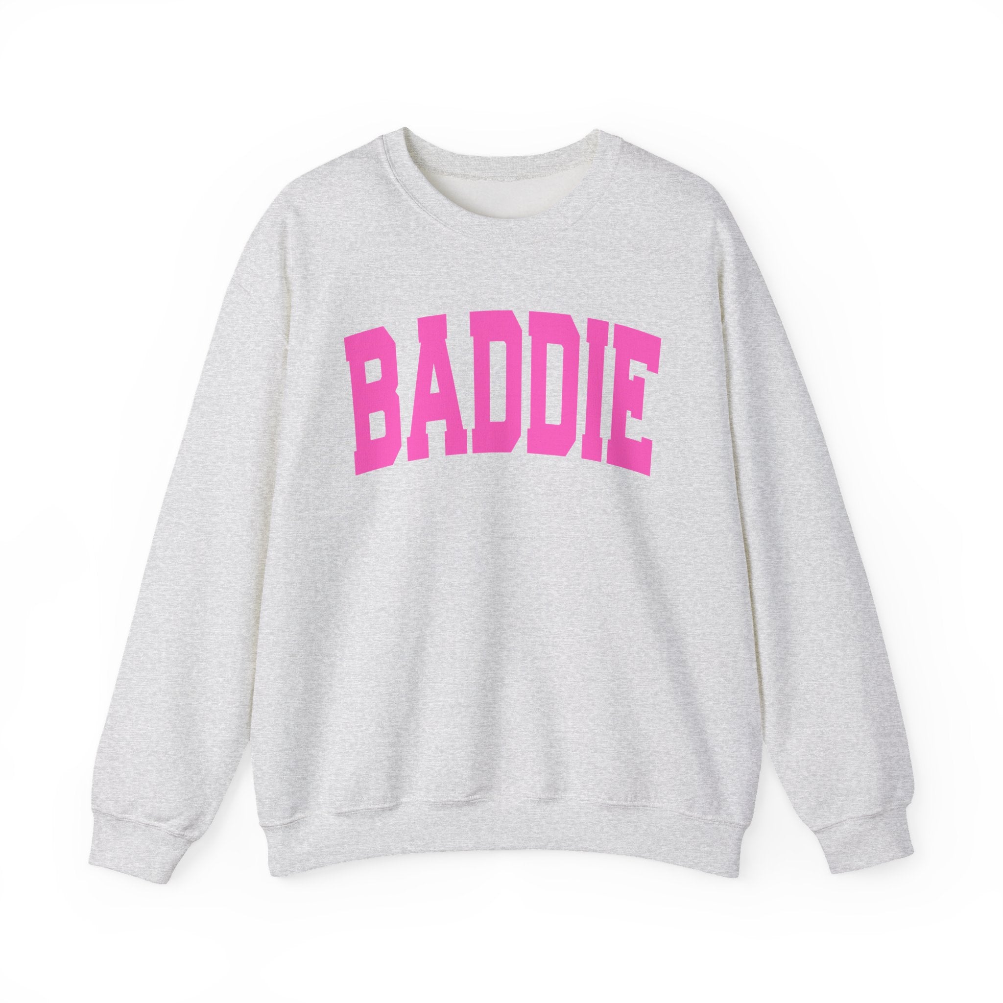 Baddie - Pink Varsity Crewneck Sweatshirt
