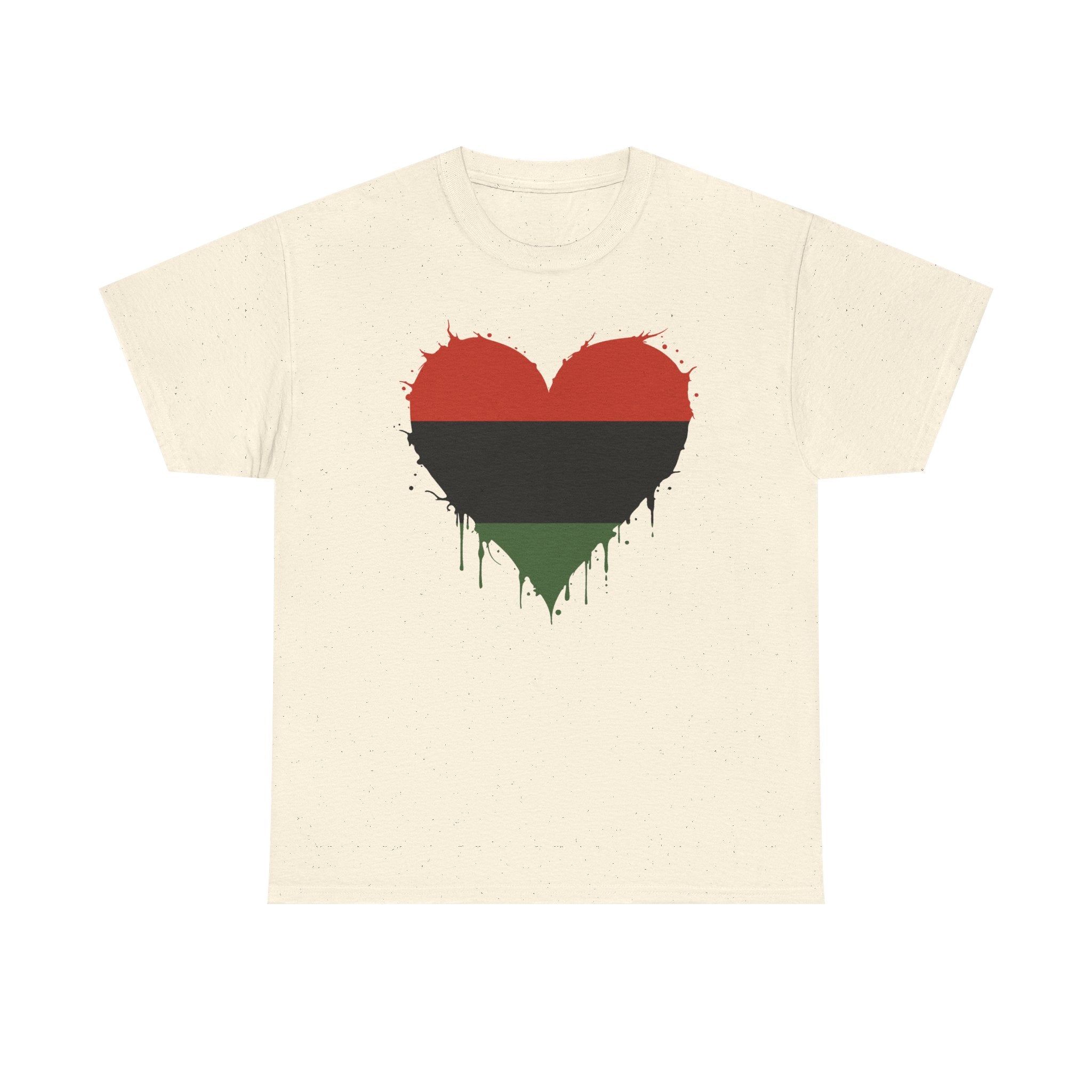 African African Red Black Green Heritage Colors Heart - T-Shirt