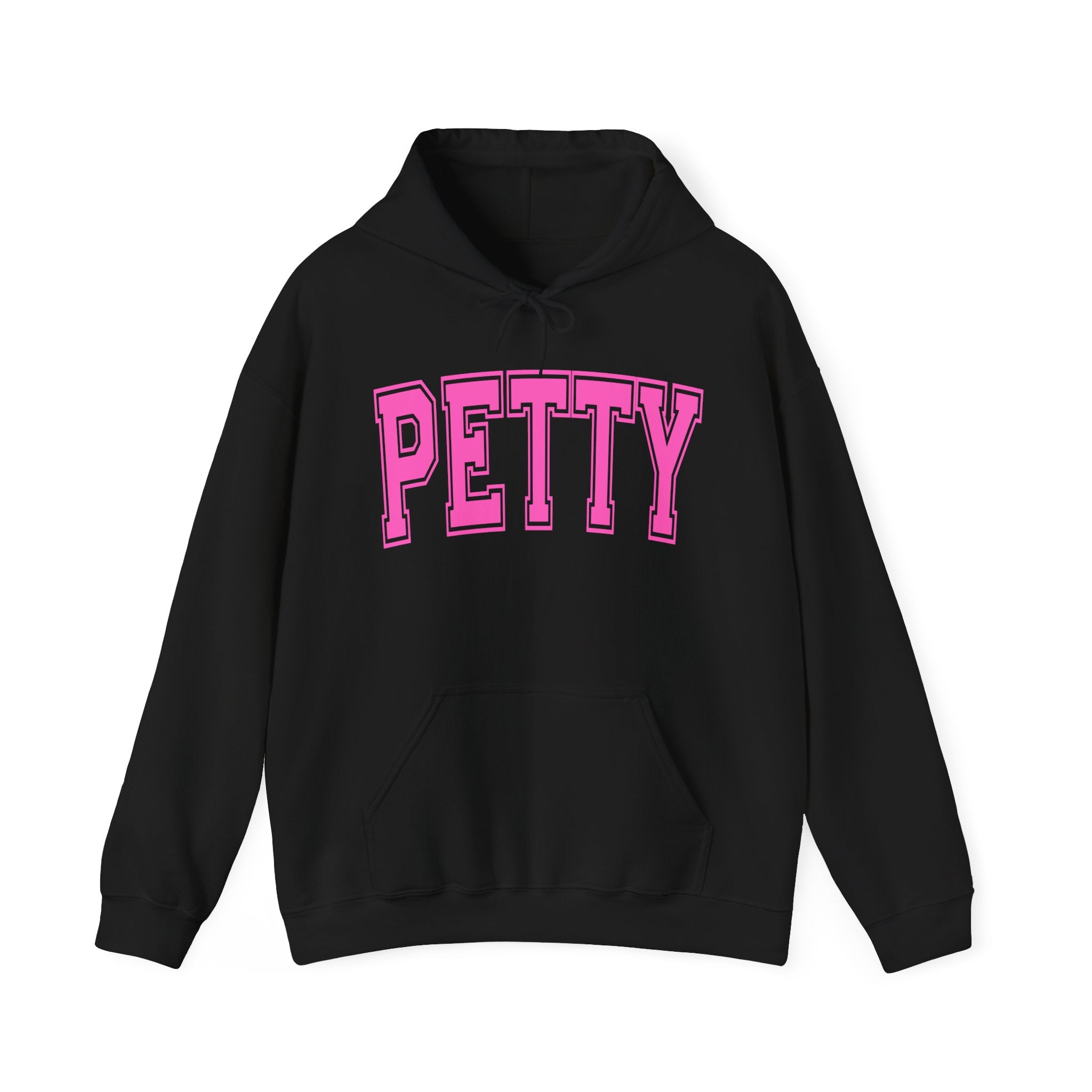 Petty Hoodie — Bold Pink Varsity Lettering Hooded Sweatshirt