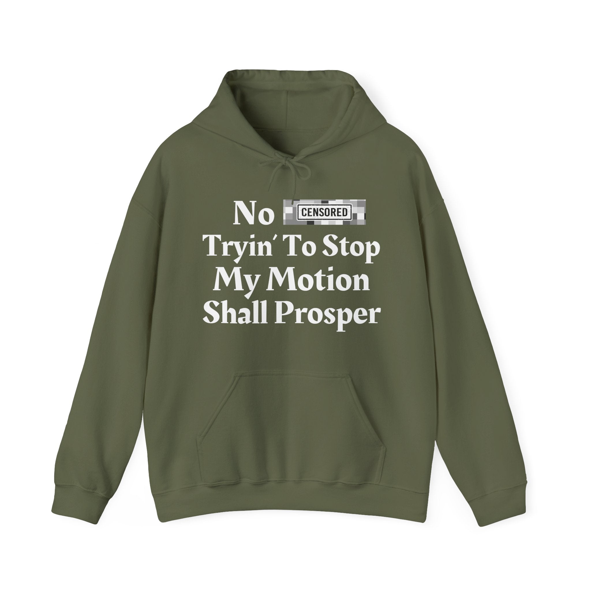 No Bitch Trying To Stop My Motion Shall Prosper — Bold Christian Statement Hoodie