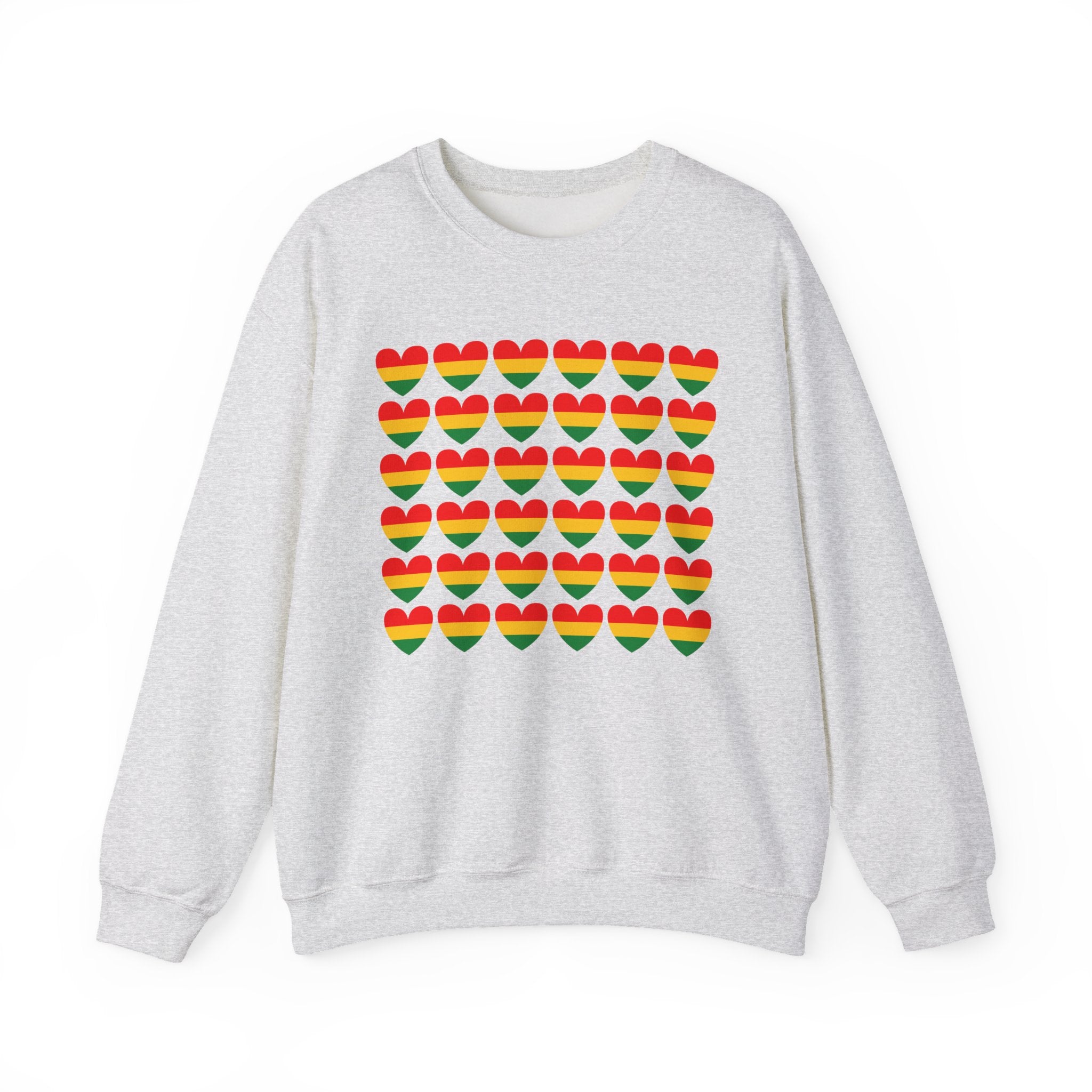 Retro African American Heritage Flag Heart Sweatshirt — Pan-African Pride Crewneck