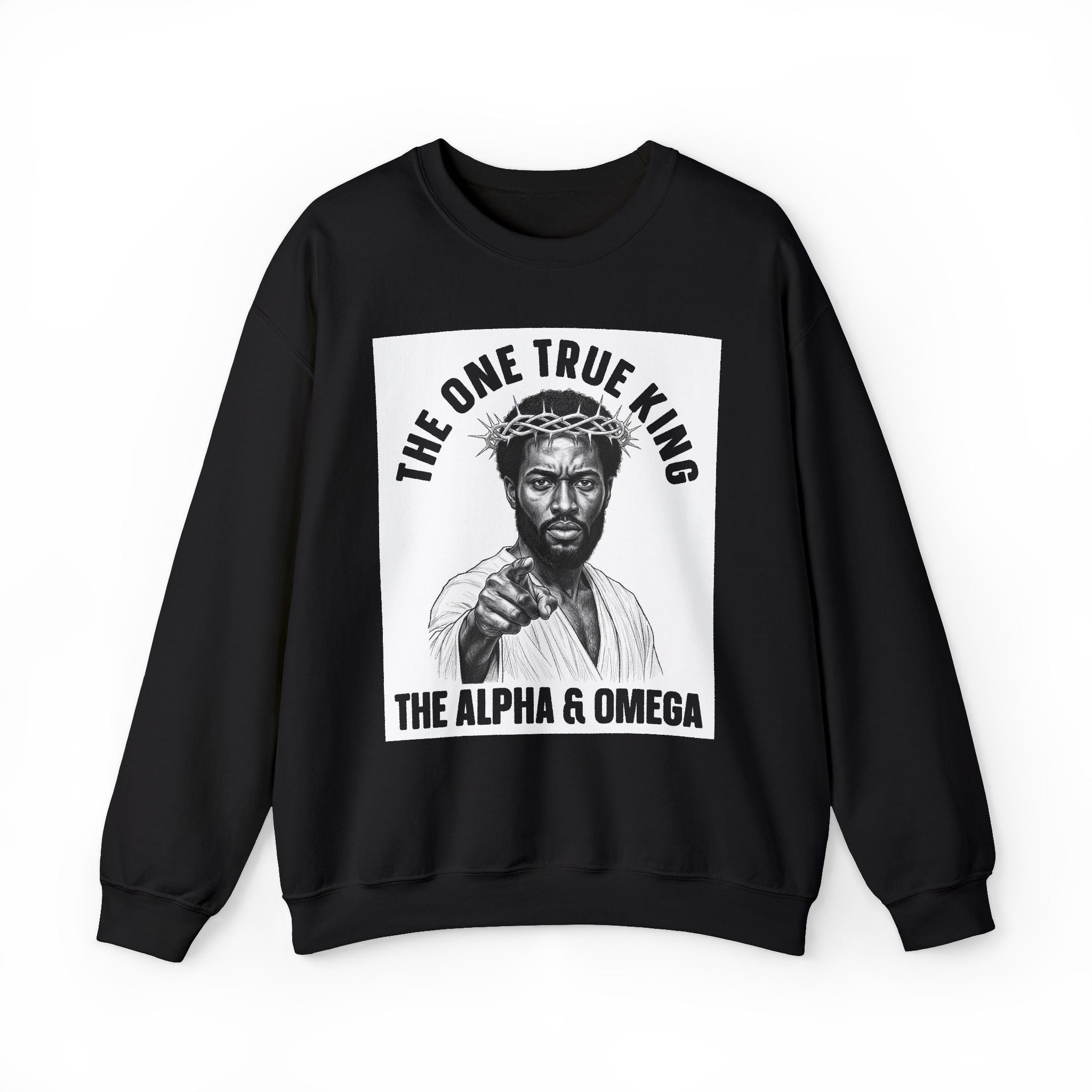 The One True King The Alpha & Omega (Black Jesus) — Sweatshirt