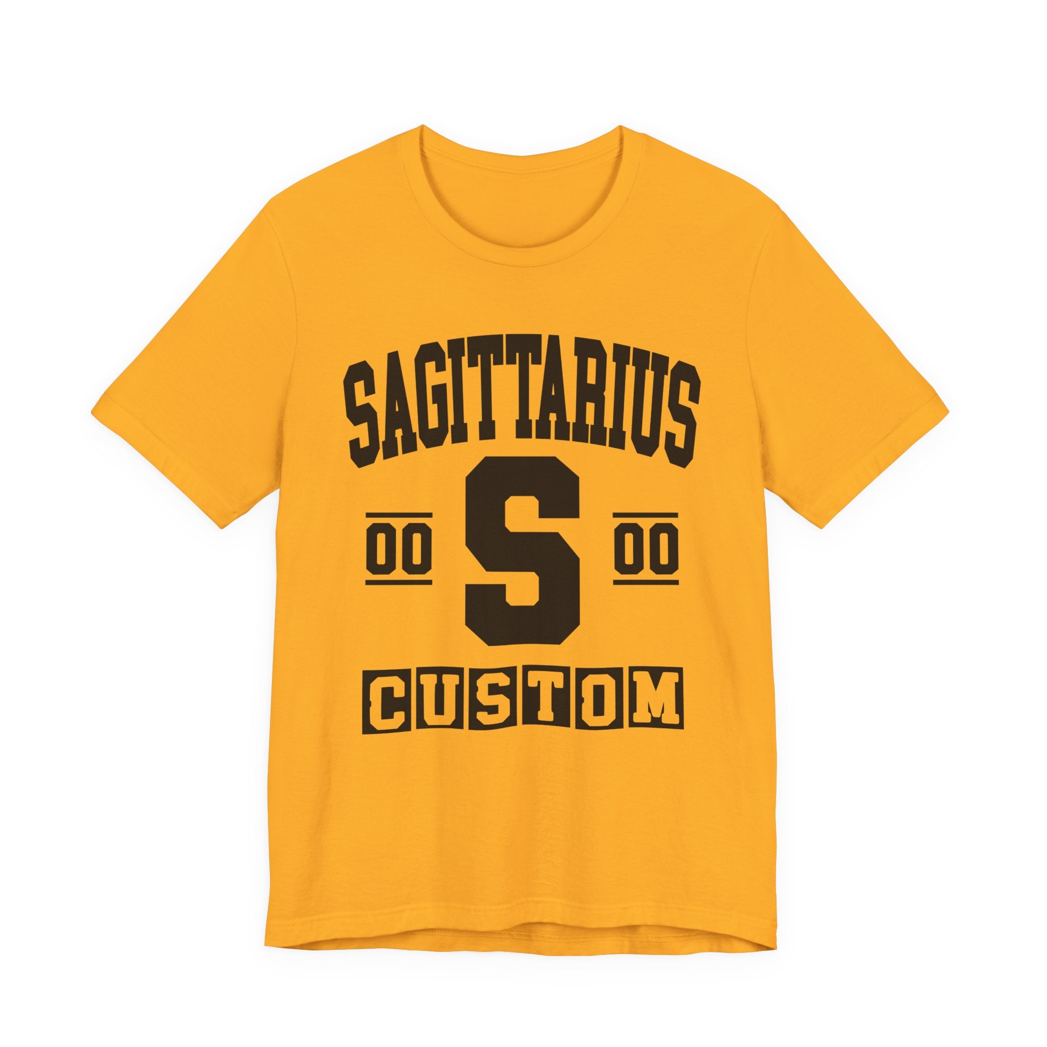 Custom Sagittarius Varsity Tee Shirt — Customize Birthday Day/Month/Year - Customize Season/nation/Society