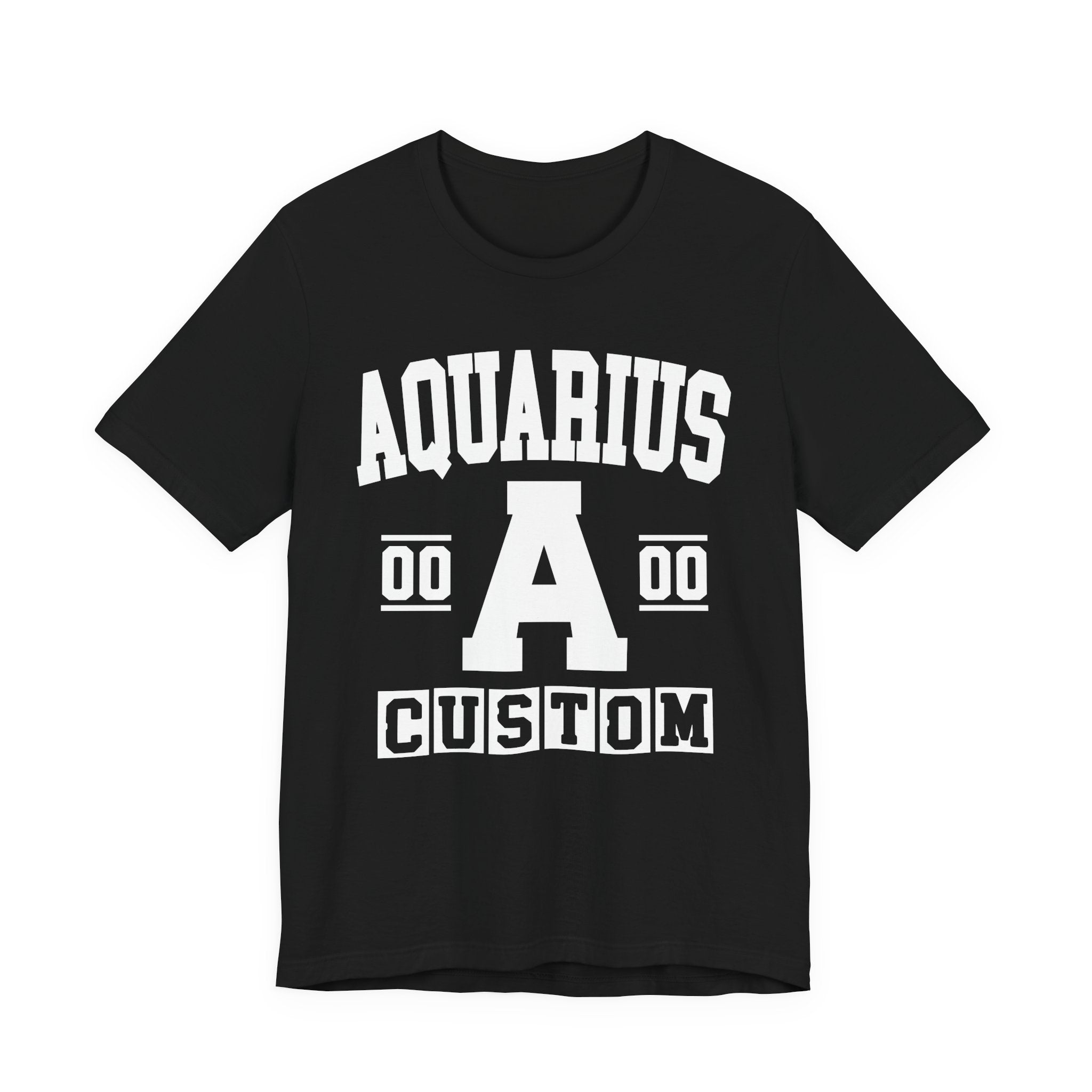 Custom Aquarius Varsity Tee Shirt — Customize Birthday Day/Month/Year - Customize Season/nation/Society